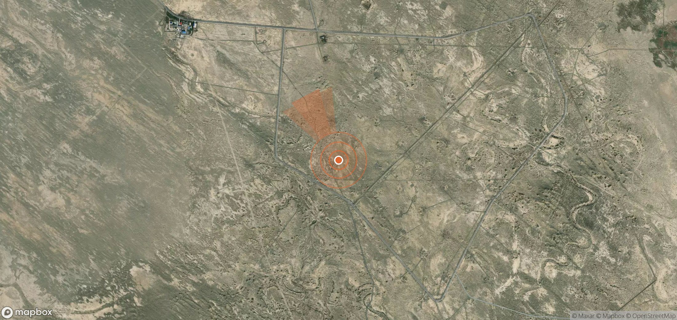 Satellite map of methane plume locations in China