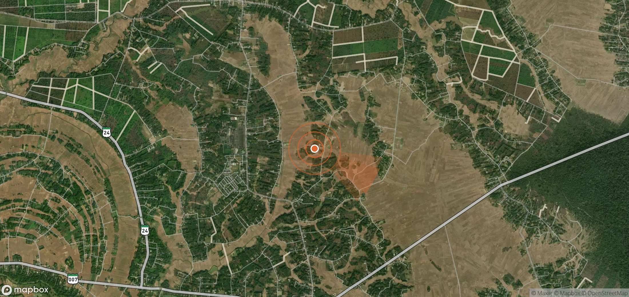 Satellite map of methane plume locations in India