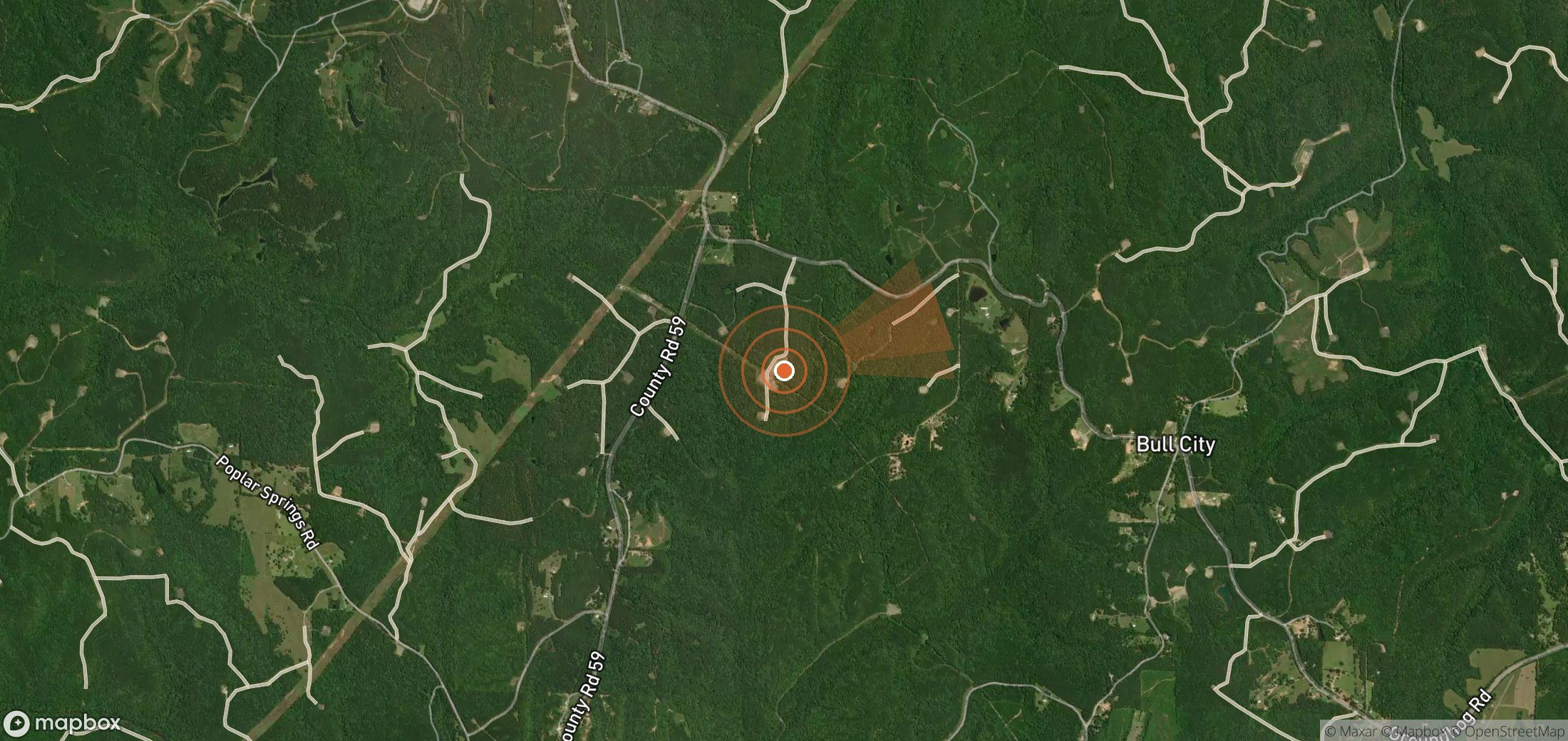 Satellite map of methane plume locations in United States