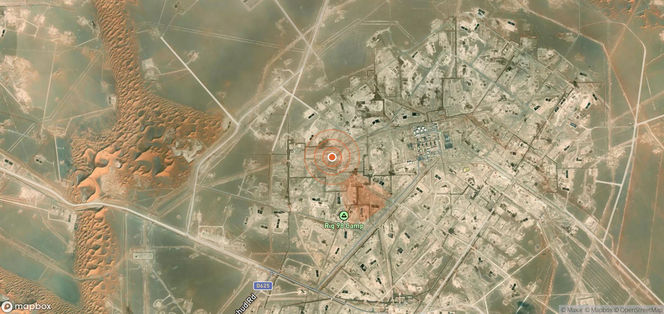 Satellite map of methane plume locations in Oman