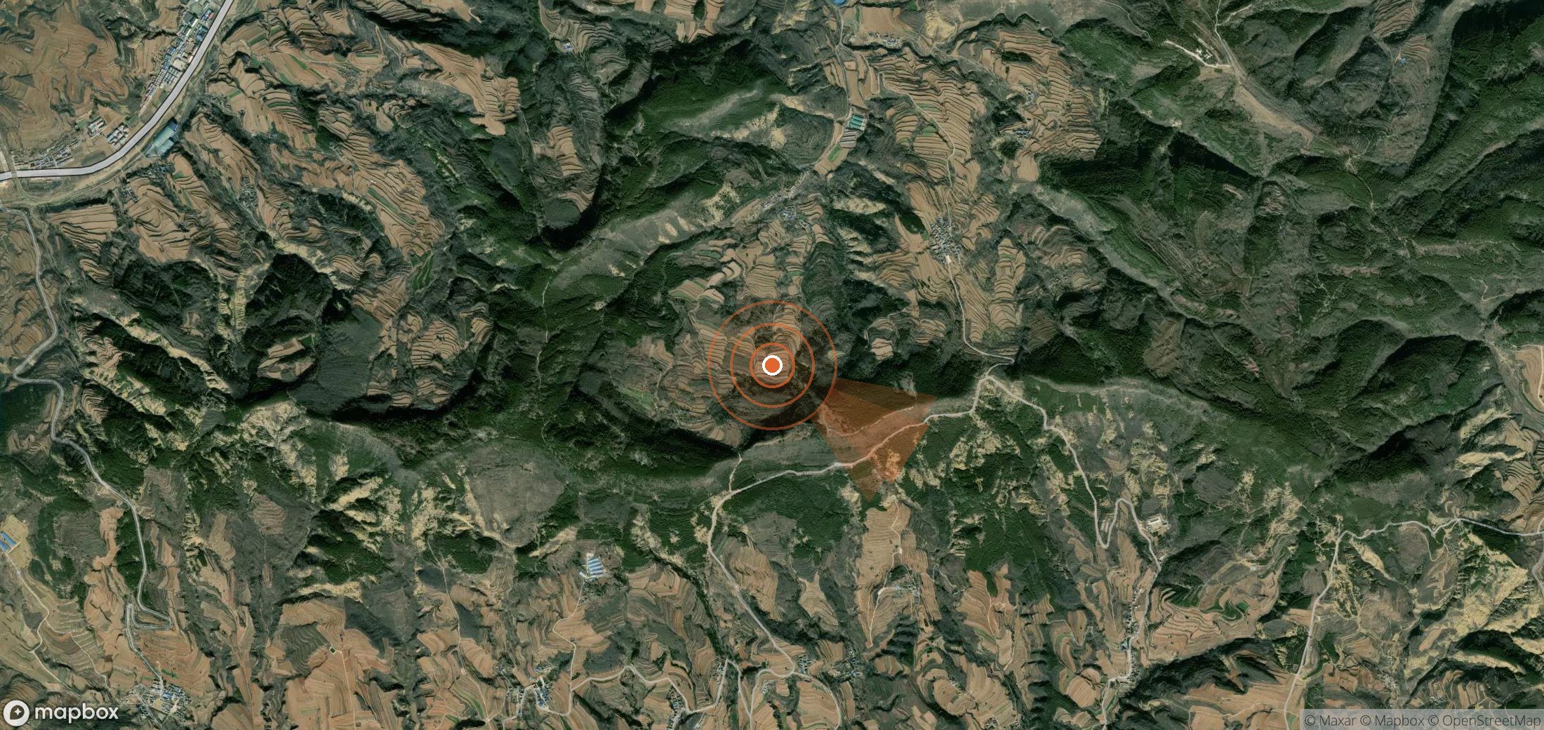 Satellite map of methane plume locations in China
