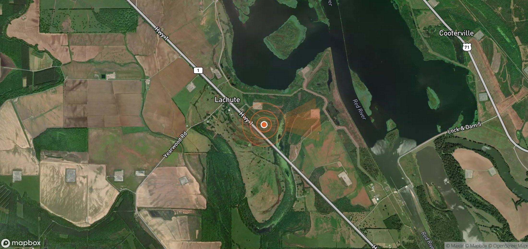 Satellite map of methane plume locations in United States