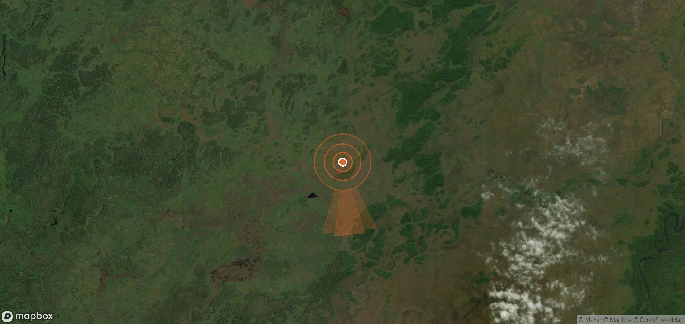 Satellite map of methane plume locations in Brazil