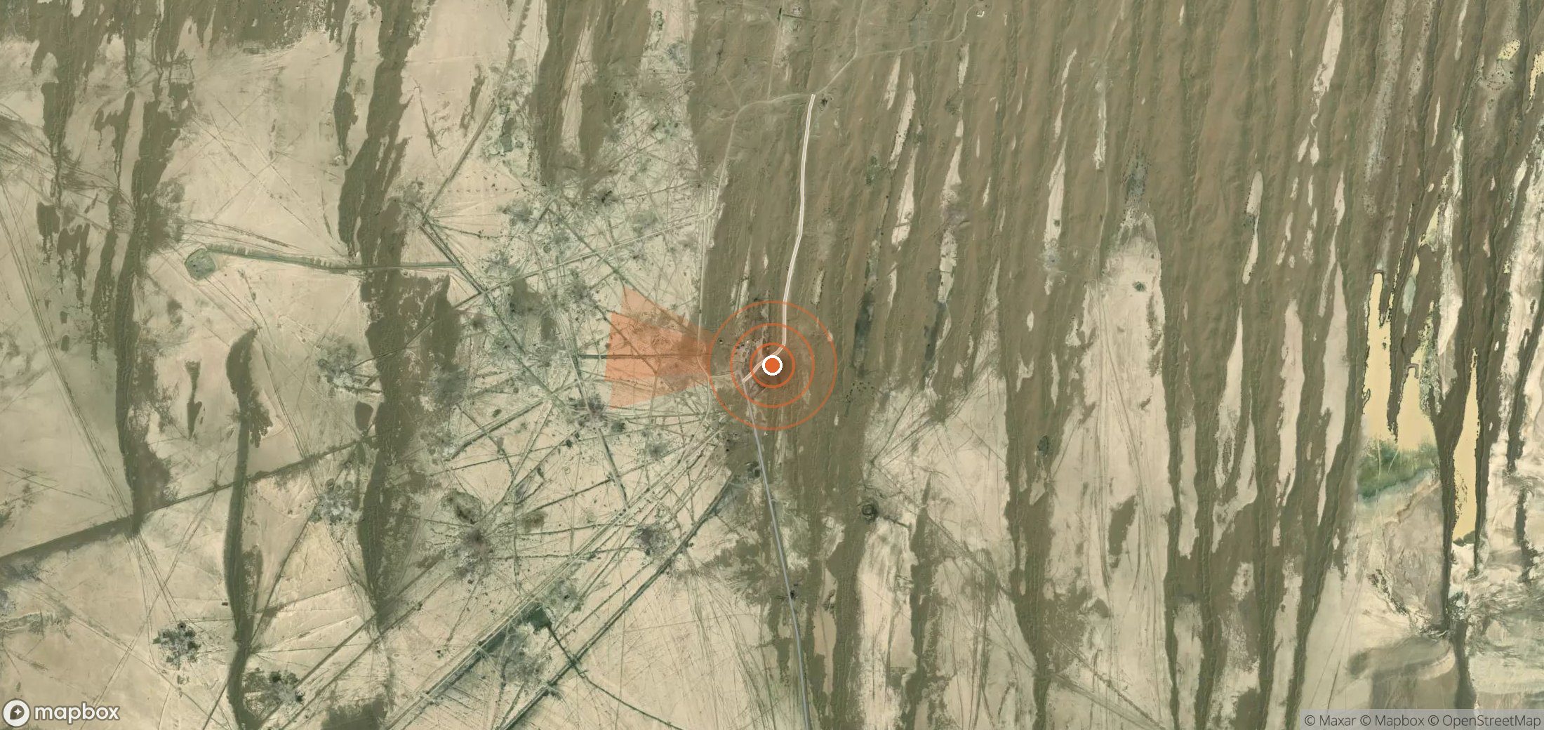 Satellite map of methane plume locations in Turkmenistan