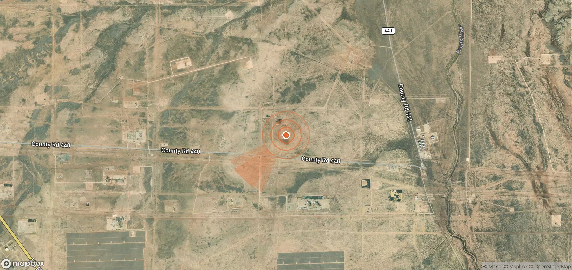 Mapa satelital de plumas de metano en Estados Unidos