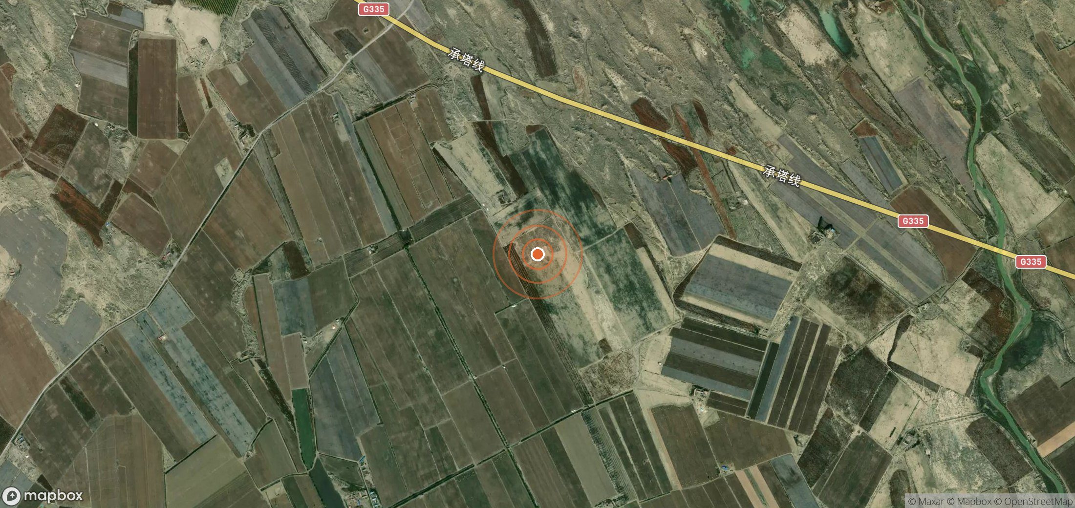 Satellite map of methane plume locations in China