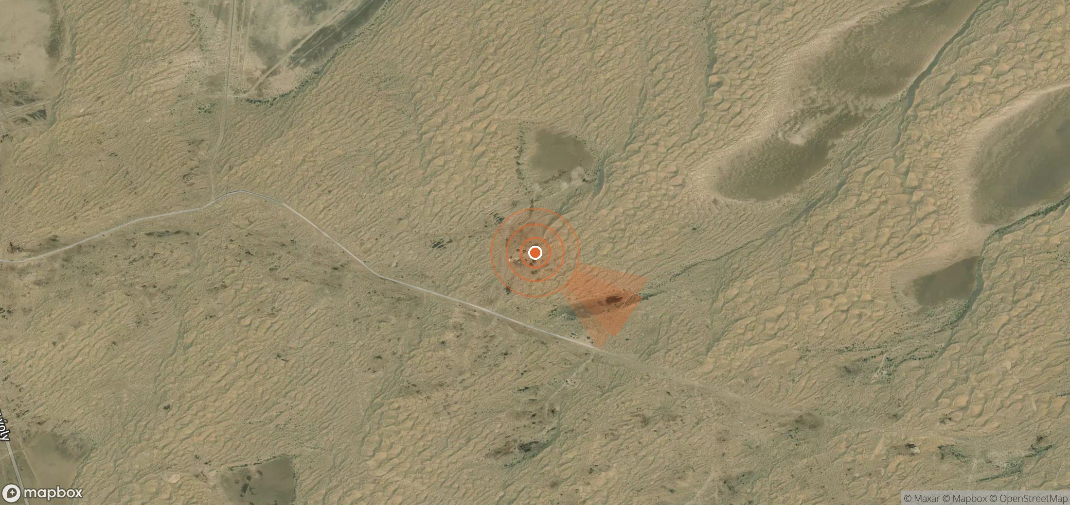 Mapa satelital de plumas de metano en Turkmenistán