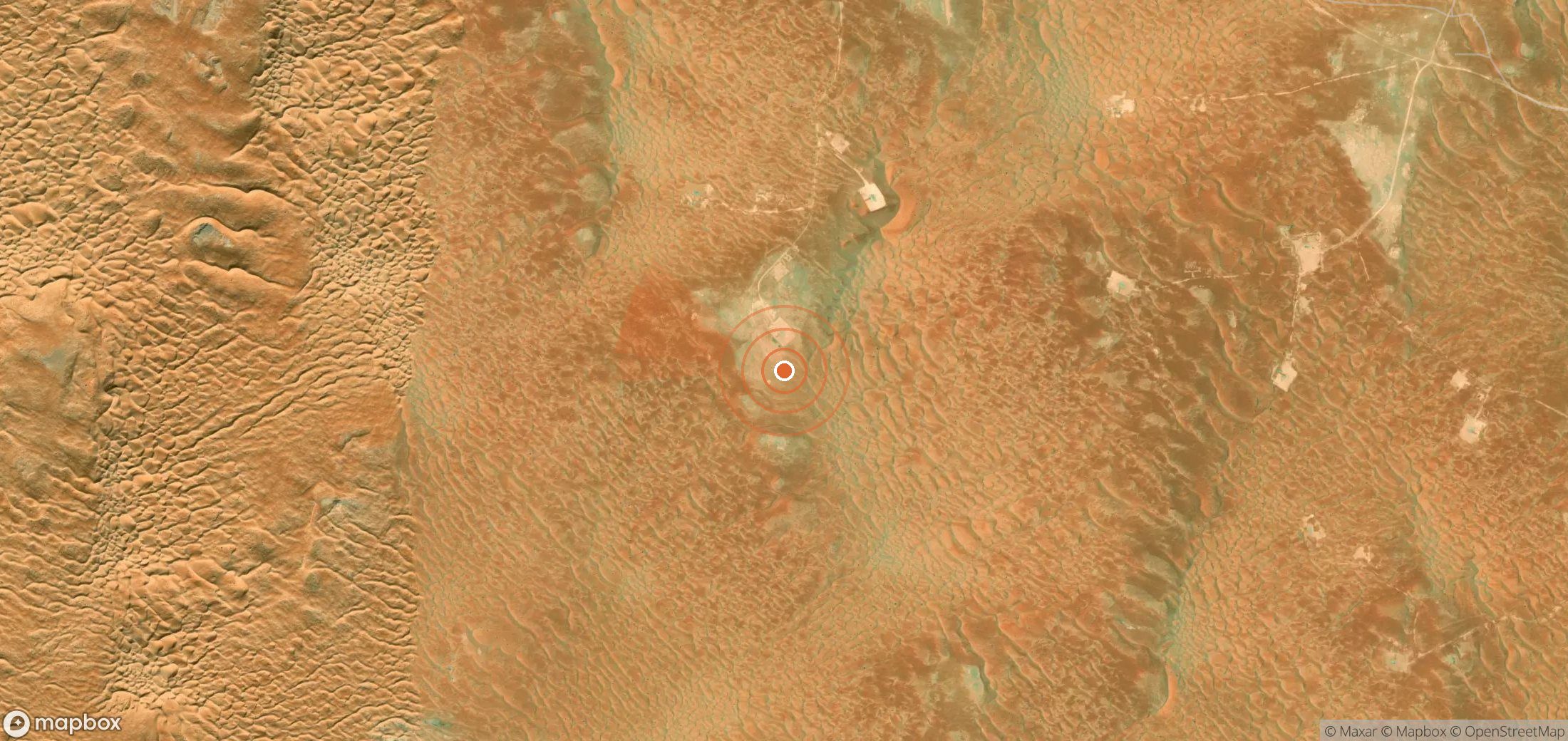 Mapa satelital de plumas de metano en Argelia