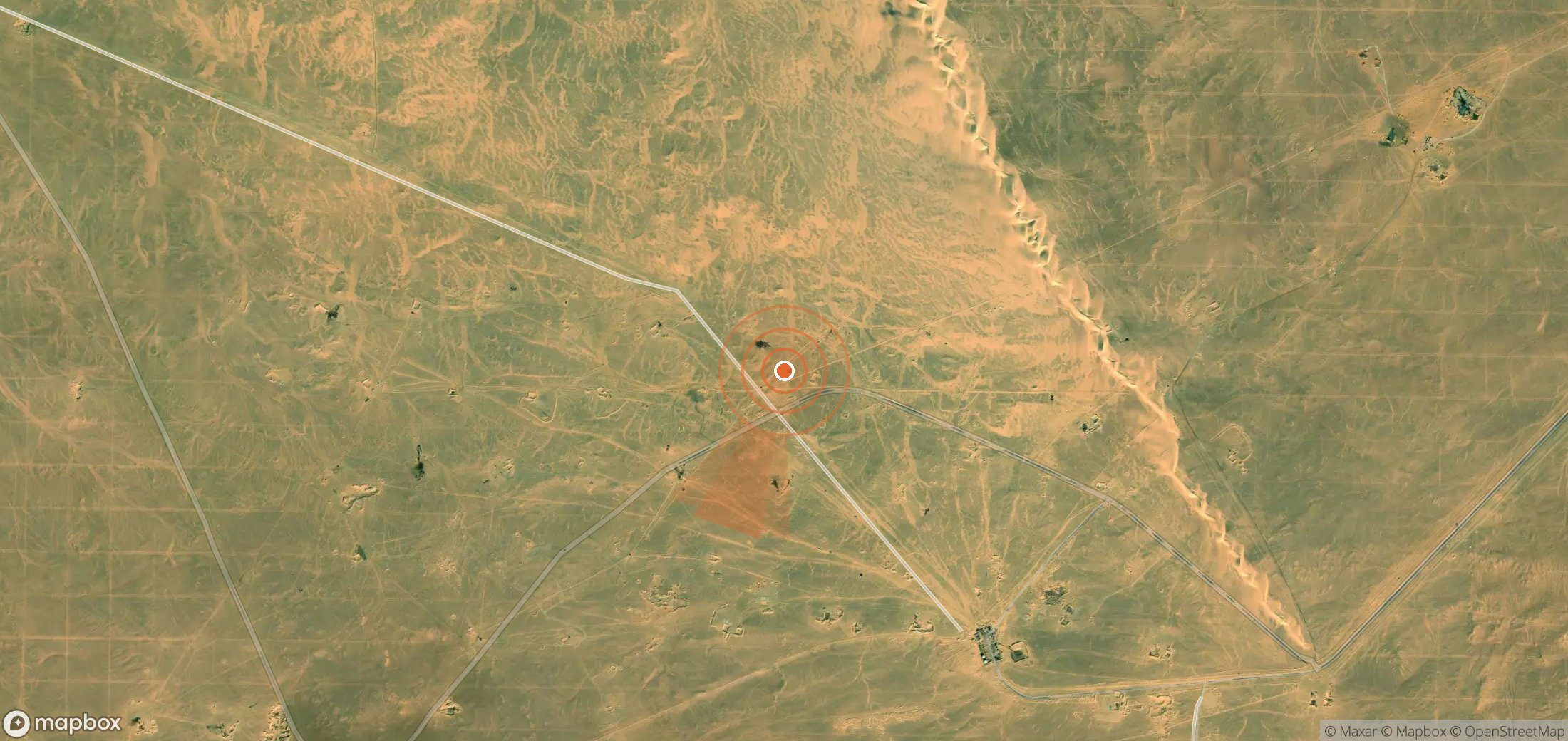 Satellite map of methane plume locations in Egypt