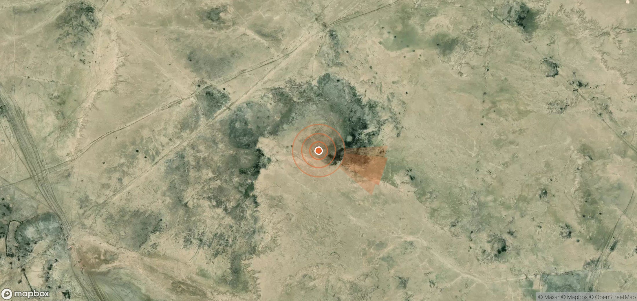 Mapa satelital de plumas de metano en Turkmenistán
