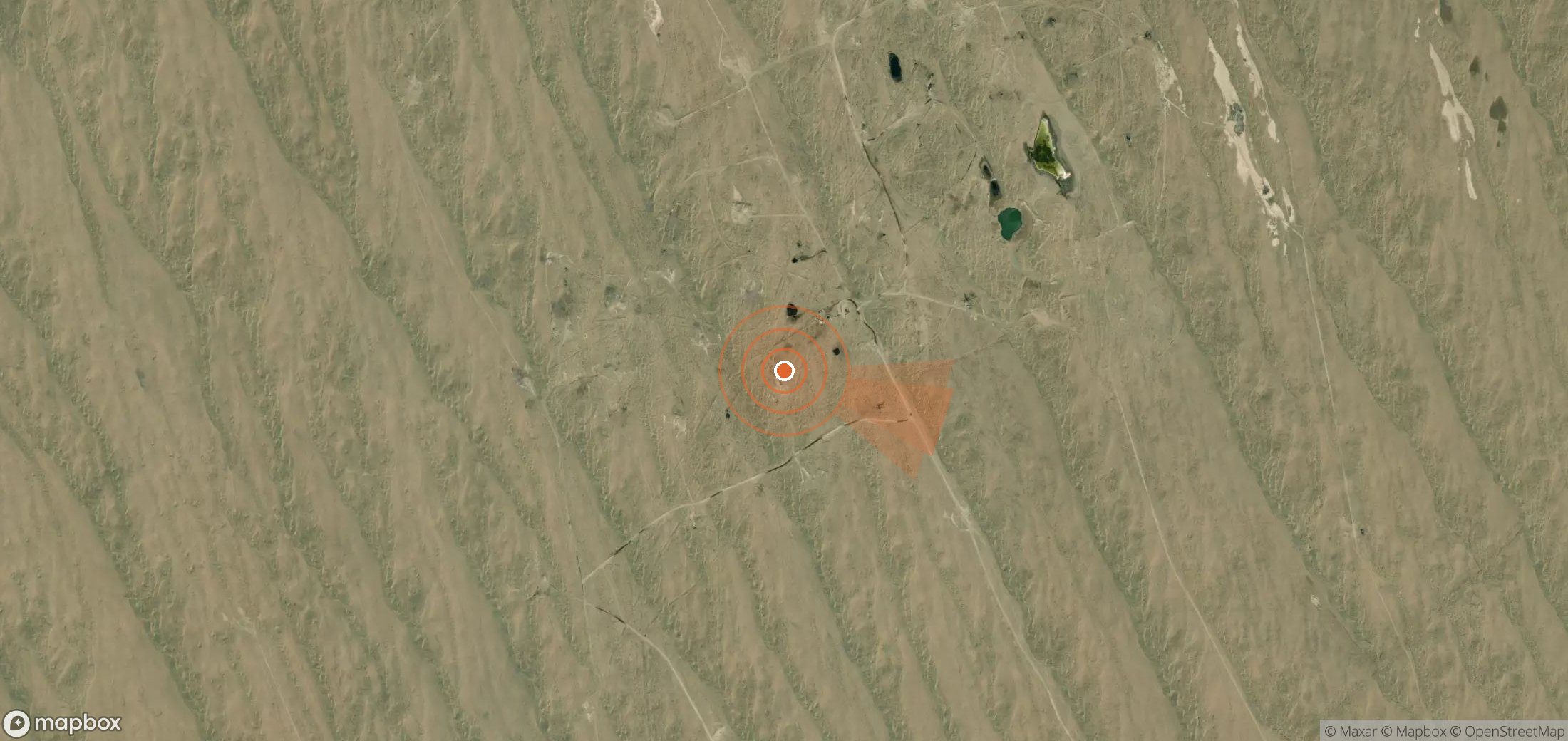 Mapa satelital de plumas de metano en Turkmenistán