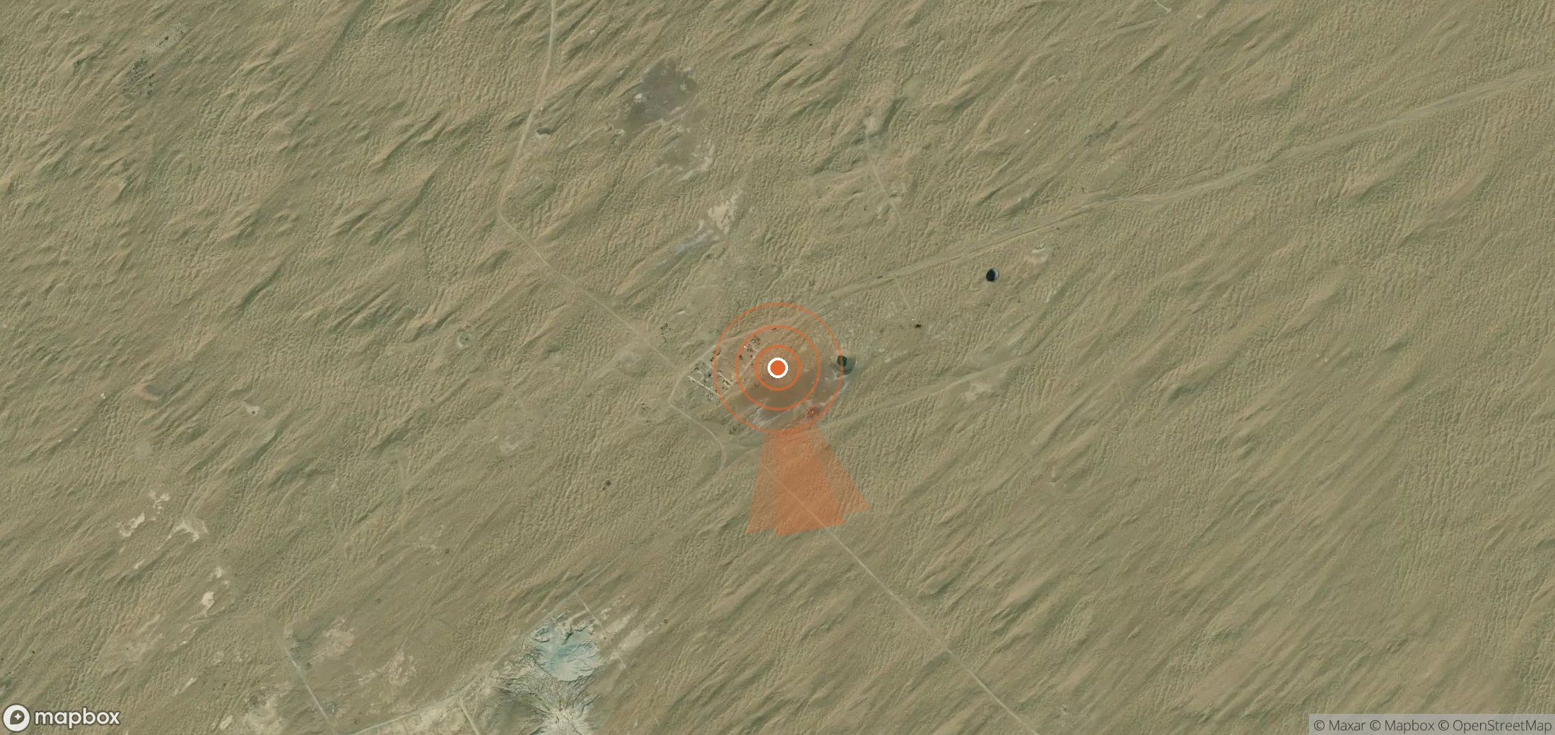 Mapa satelital de plumas de metano en Turkmenistán