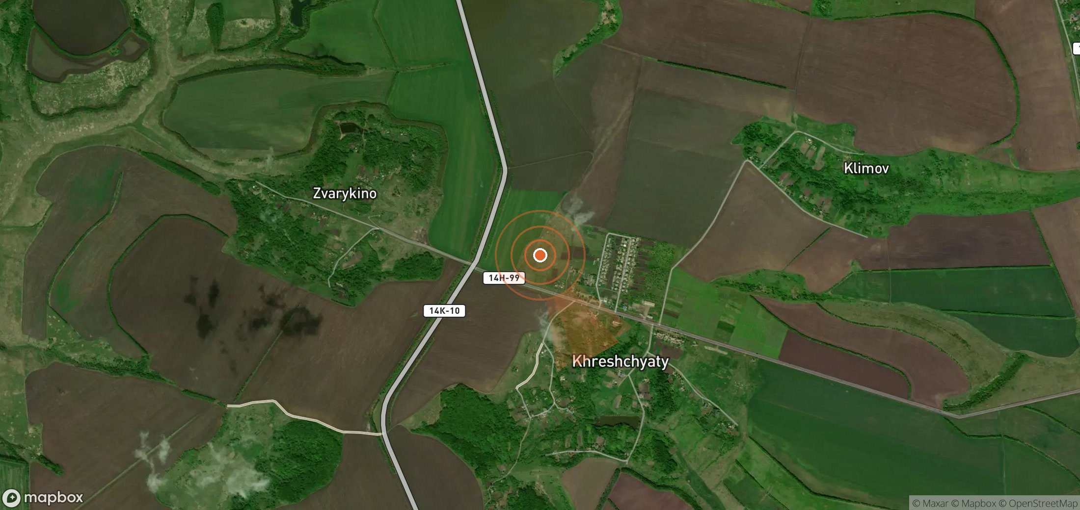 Mapa satelital de plumas de metano en Rusia
