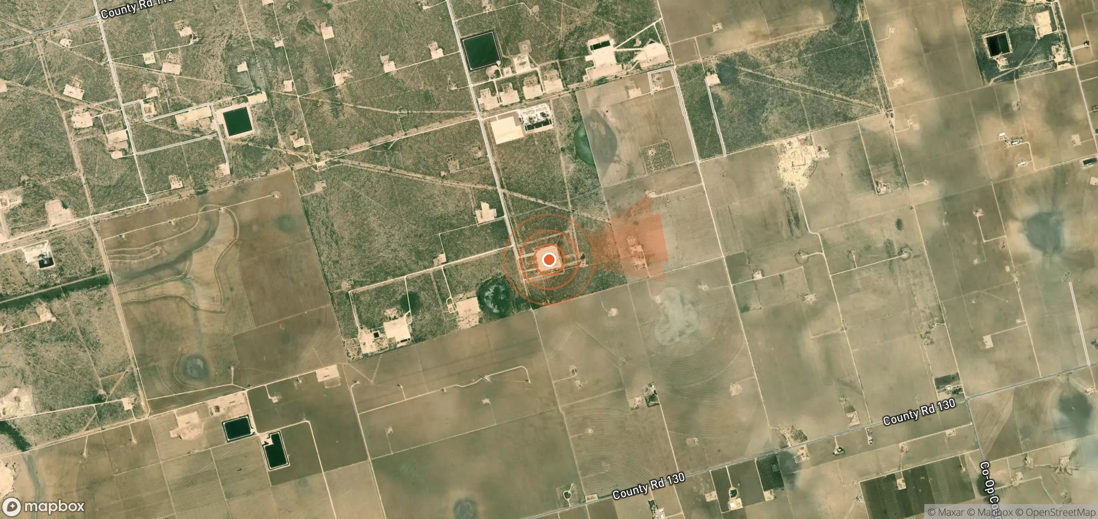 Satellite map of methane plume locations in United States