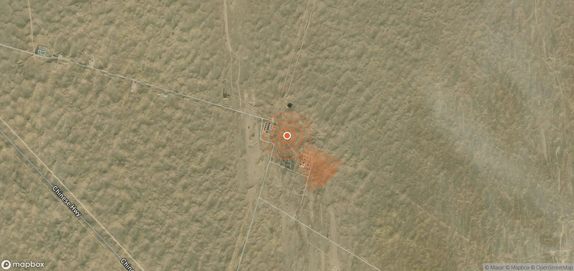 Satellite map of methane plume locations in Turkmenistan