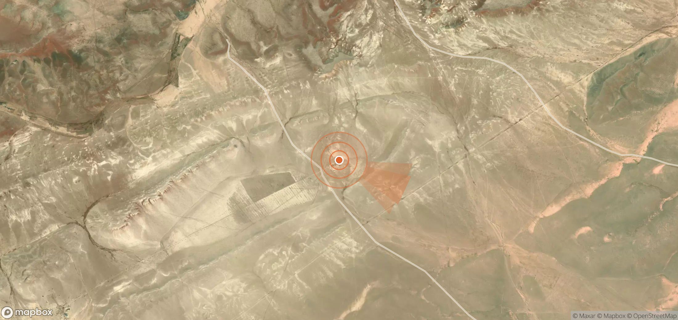 Satellite map of methane plume locations in Syria