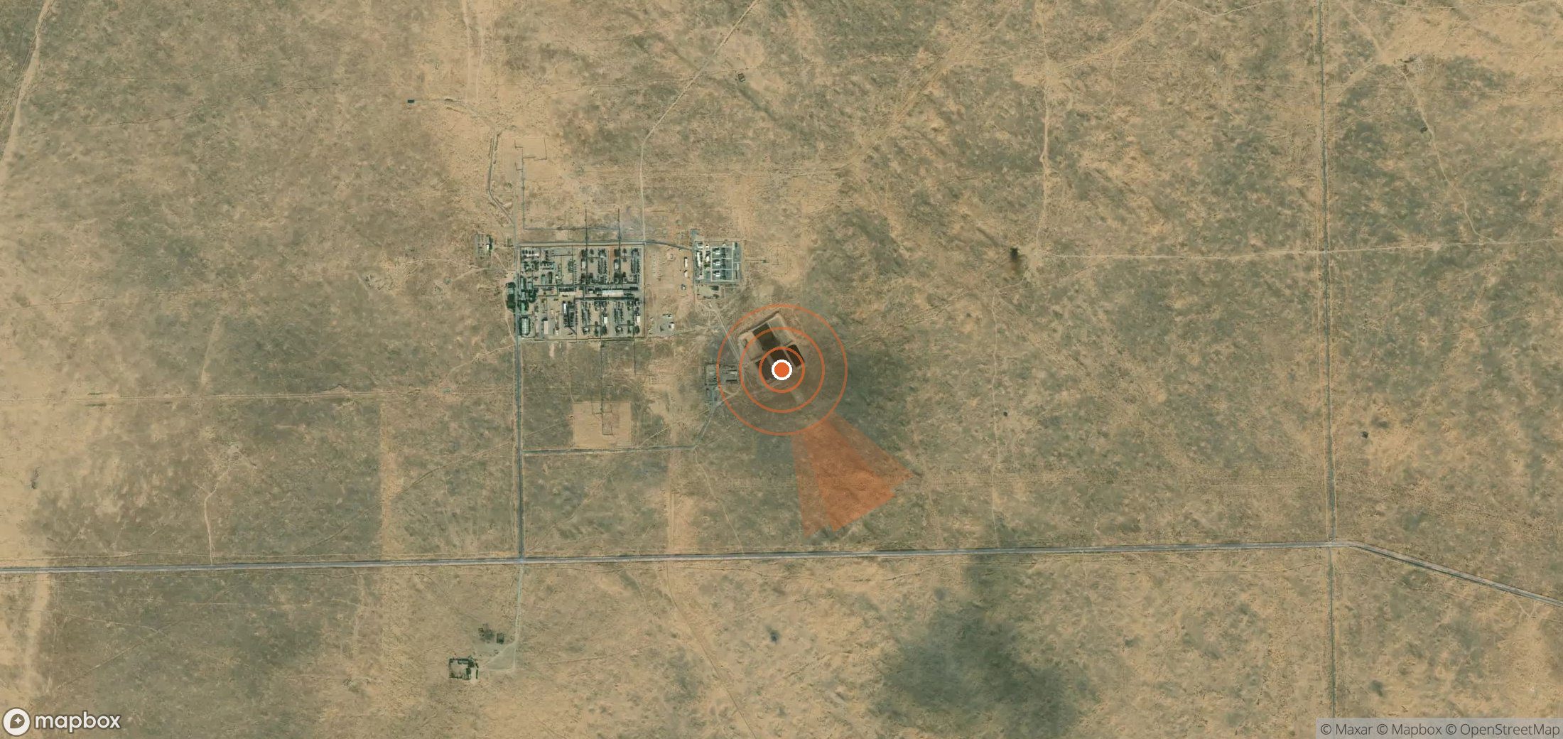 Satellite map of methane plume locations in Turkmenistan