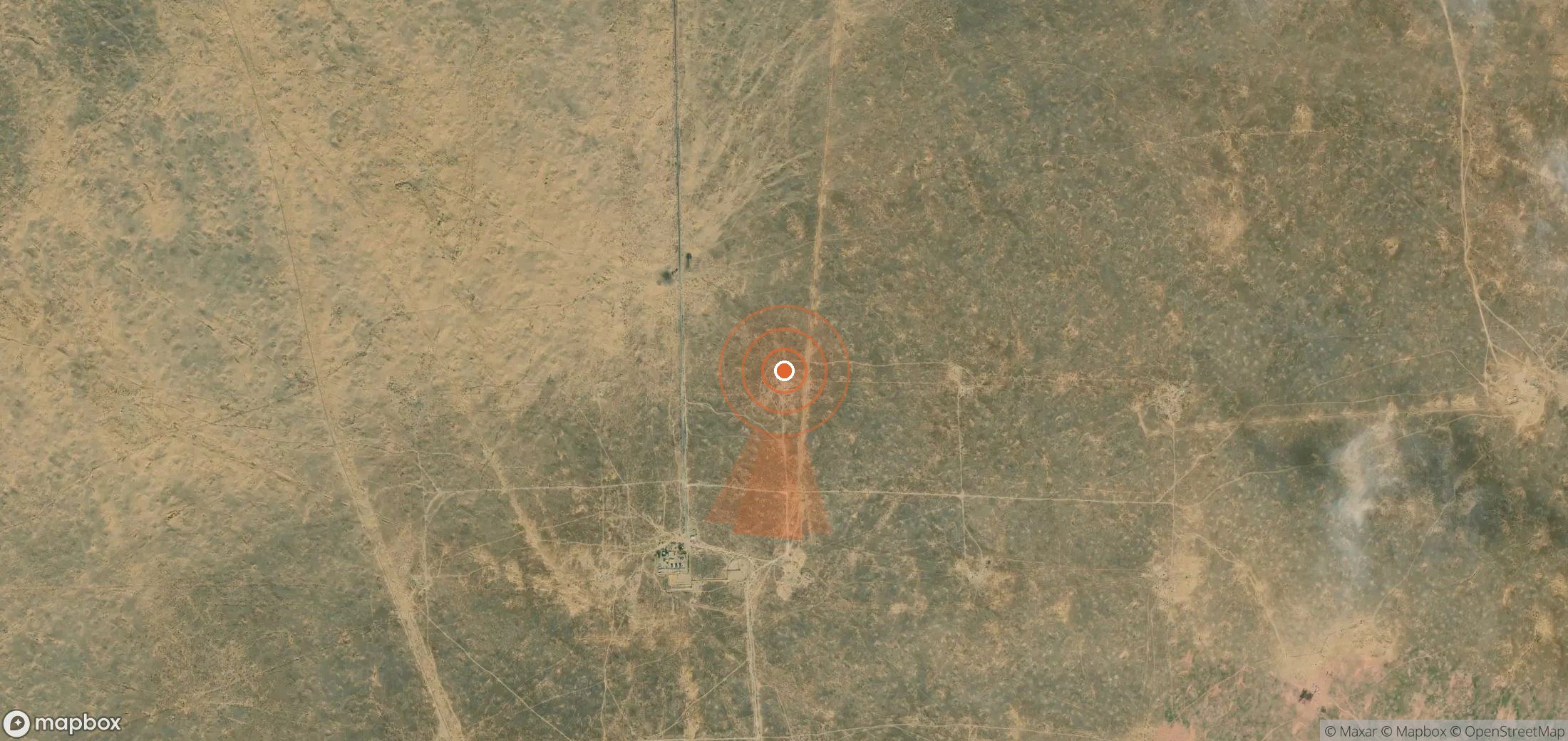 Mapa satelital de plumas de metano en Turkmenistán