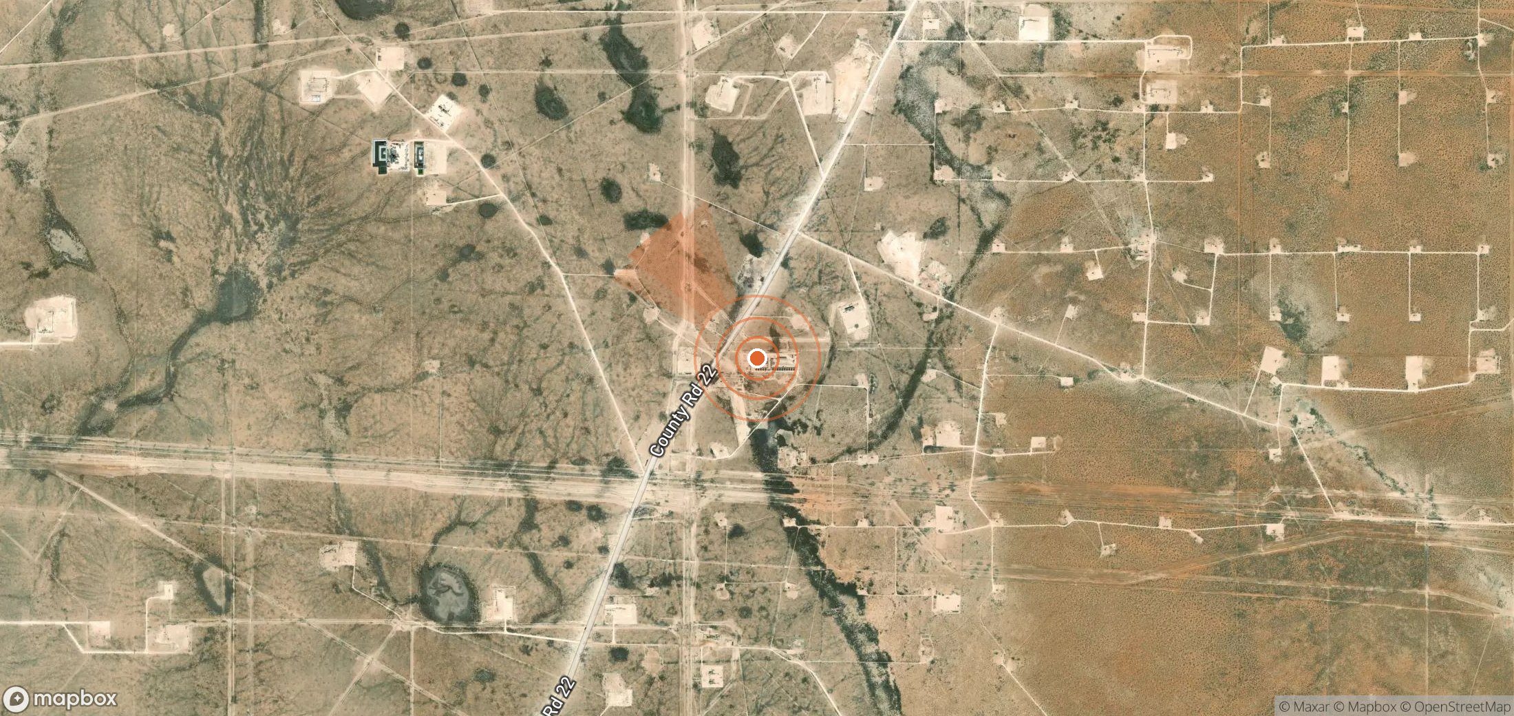 Satellite map of methane plume locations in United States