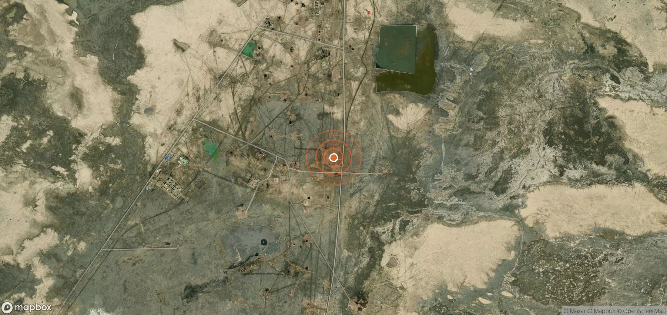 Satellite map of methane plume locations in Turkmenistan