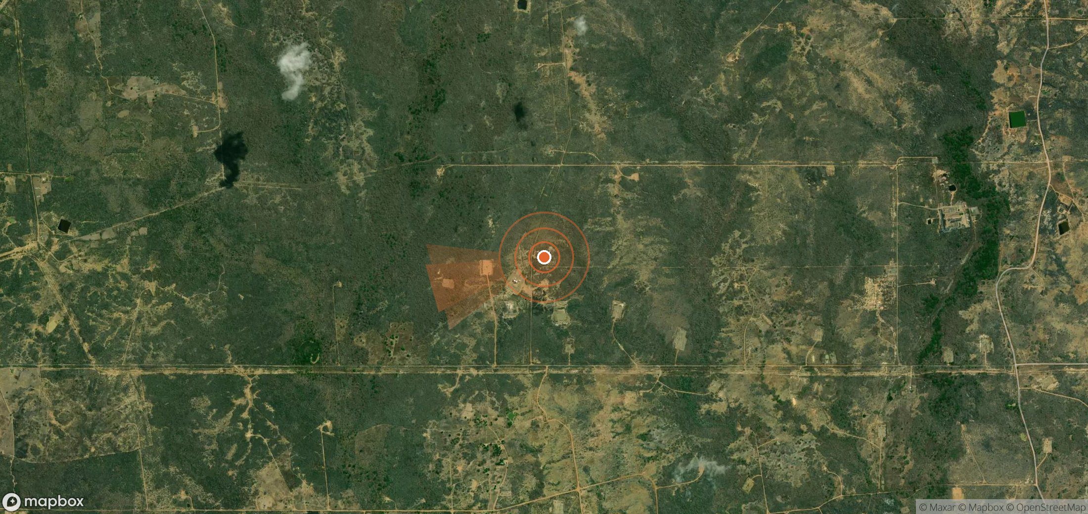Mapa satelital de plumas de metano en Venezuela