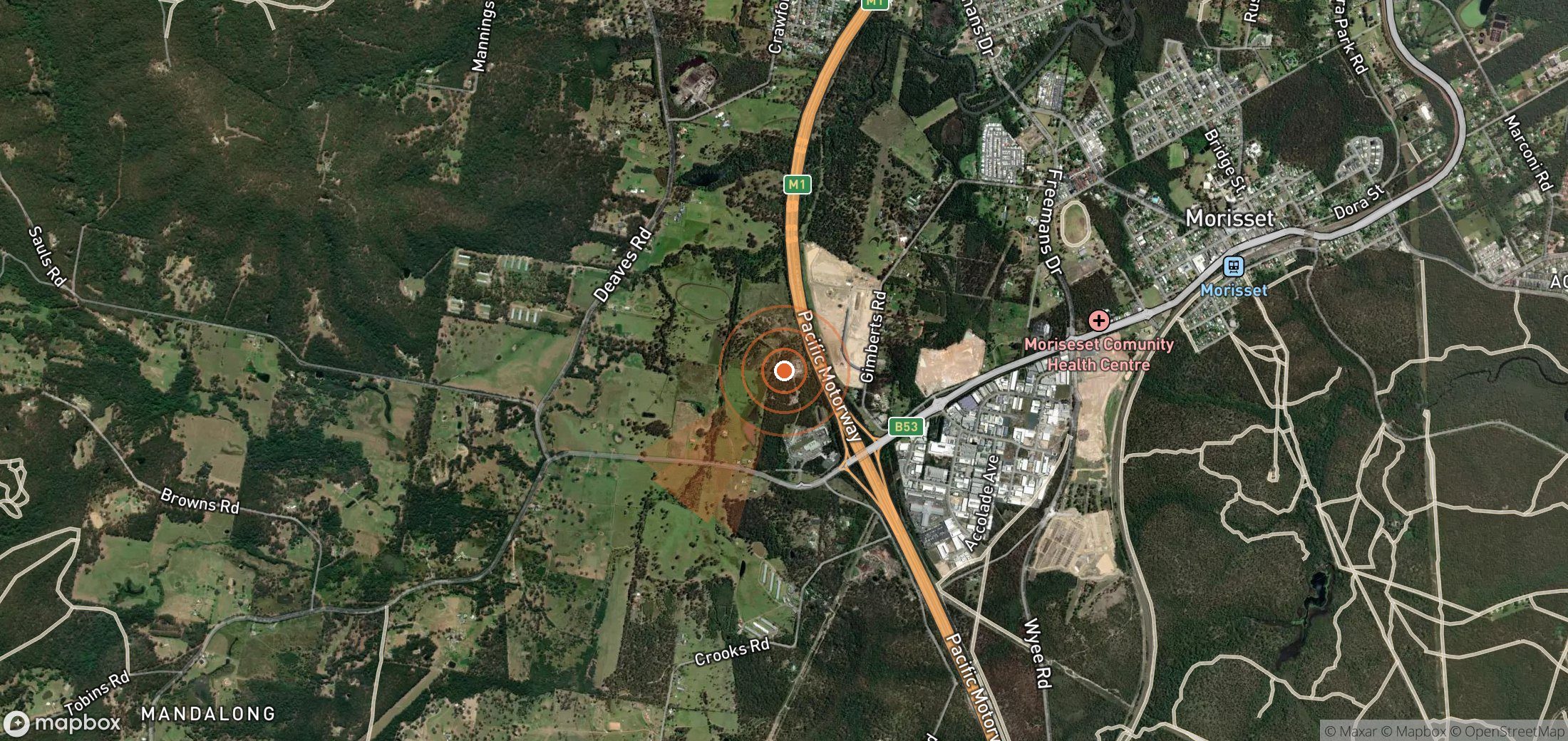 Satellite map of methane plume locations in Australia