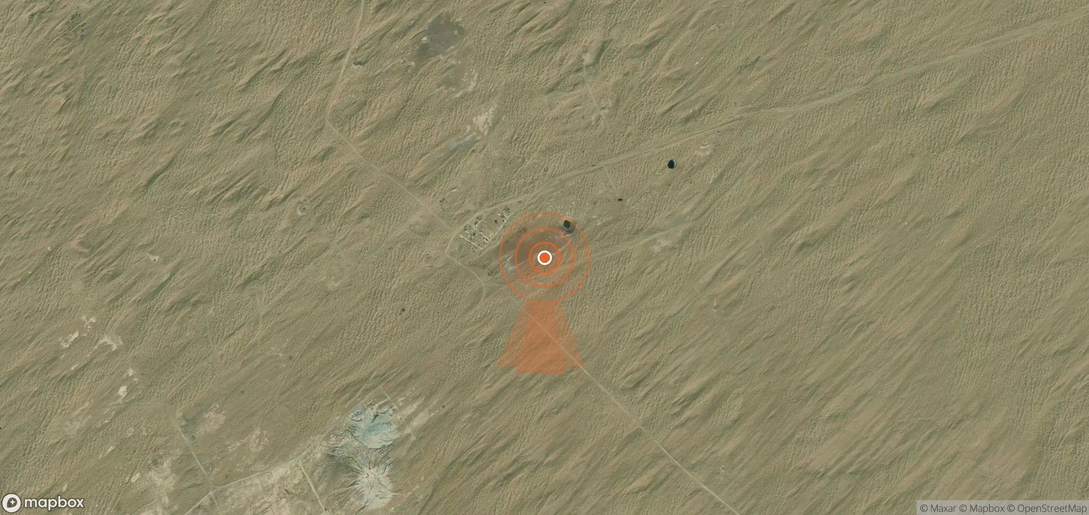 Mapa satelital de plumas de metano en Turkmenistán