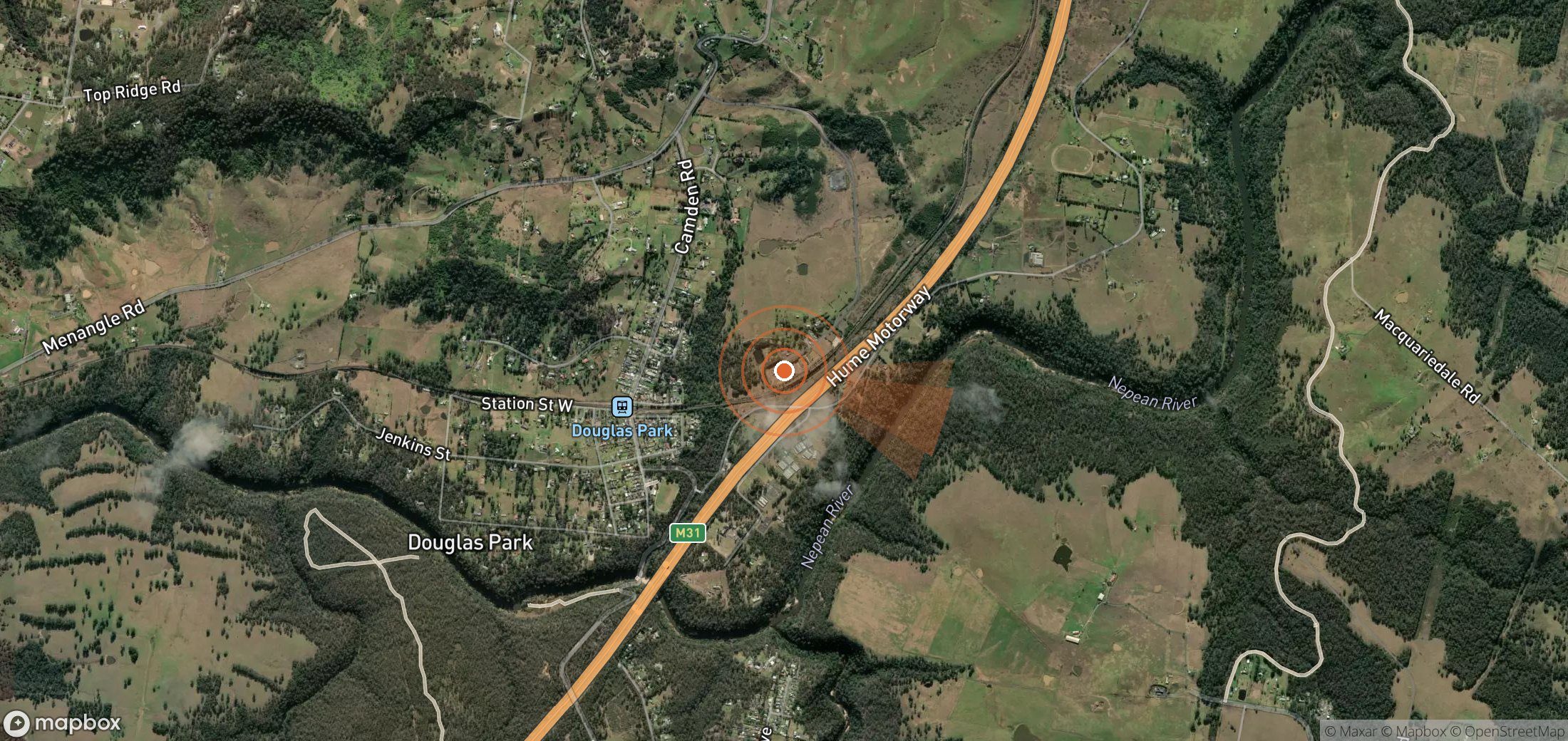 Satellite map of methane plume locations in Australia