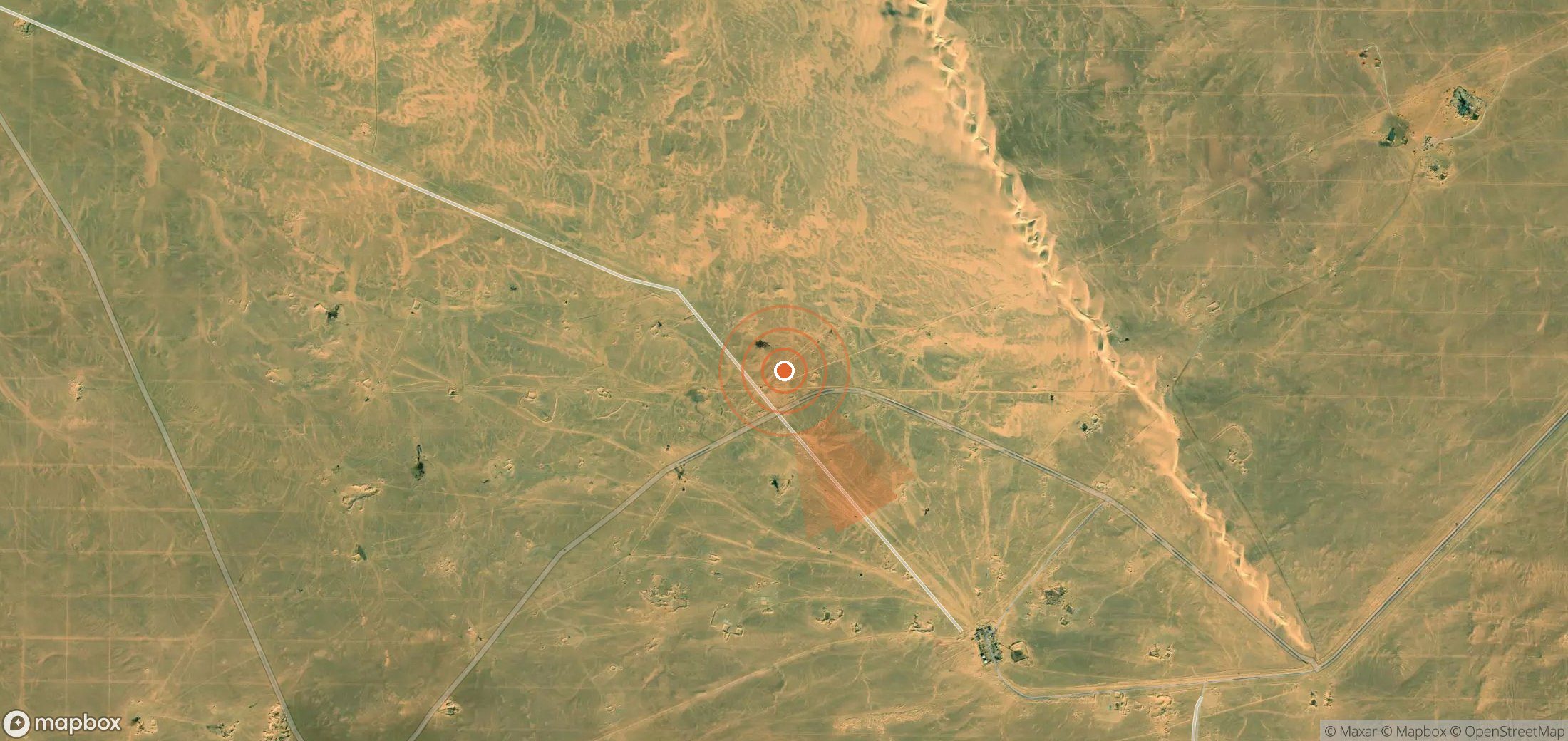 Satellite map of methane plume locations in Egypt