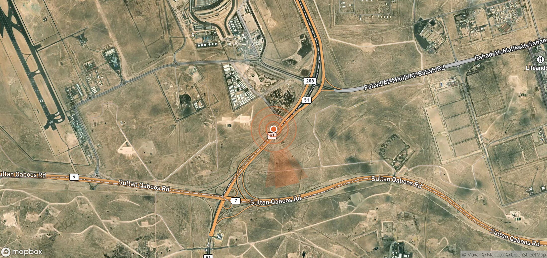 Mapa satelital de plumas de metano en Kuwait