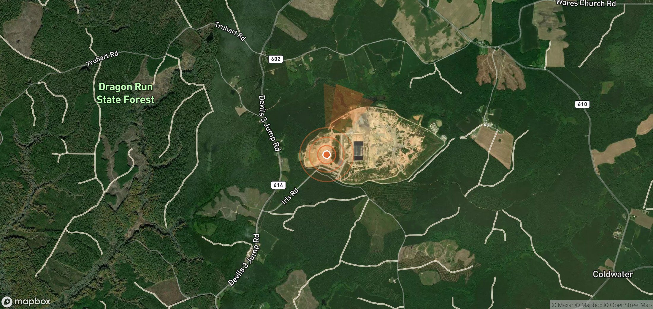 Satellite map of methane plume locations in United States