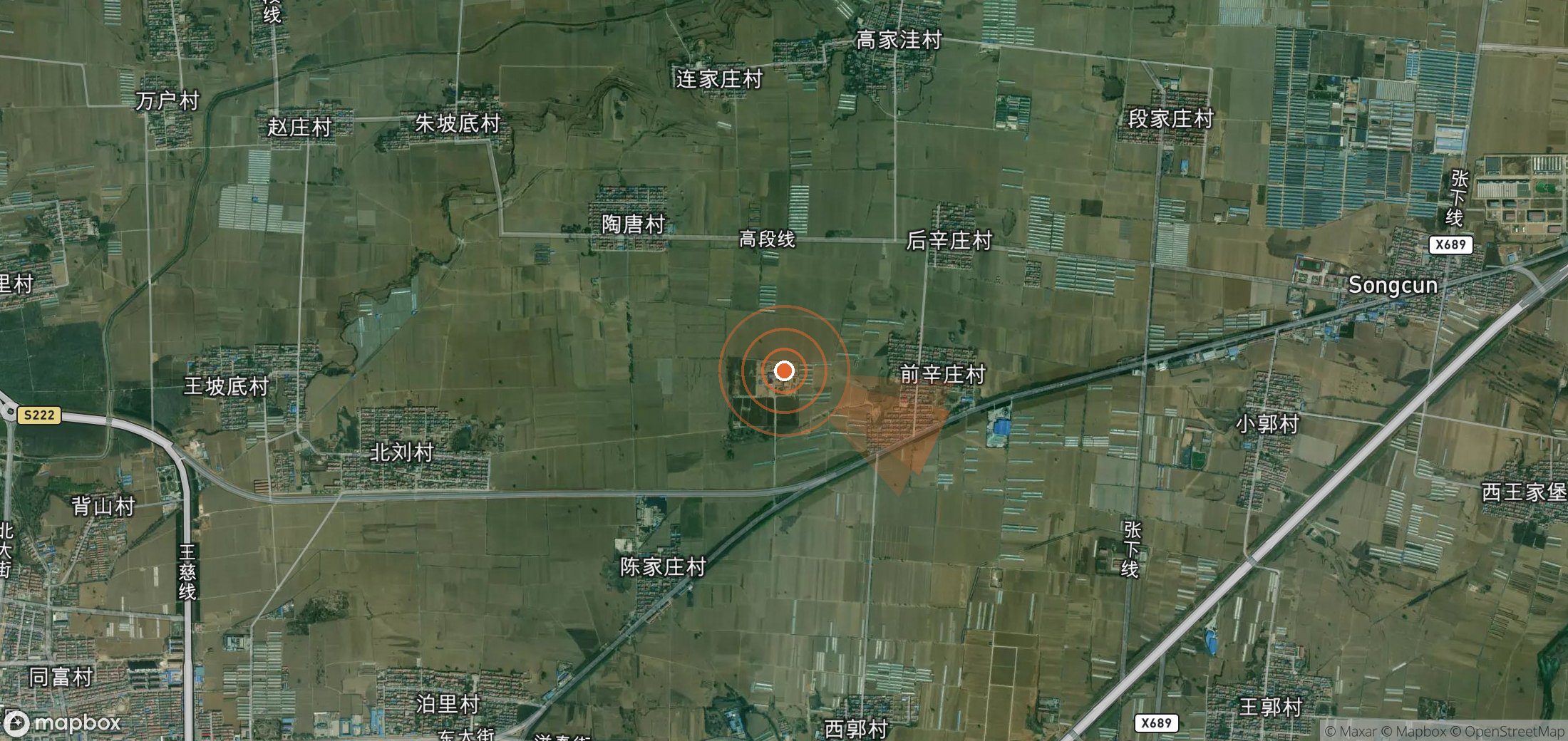 Satellite map of methane plume locations in China