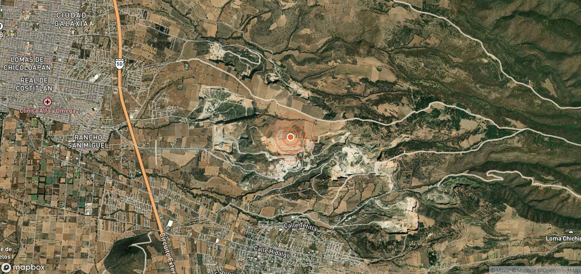 Mapa satelital de plumas de metano en México