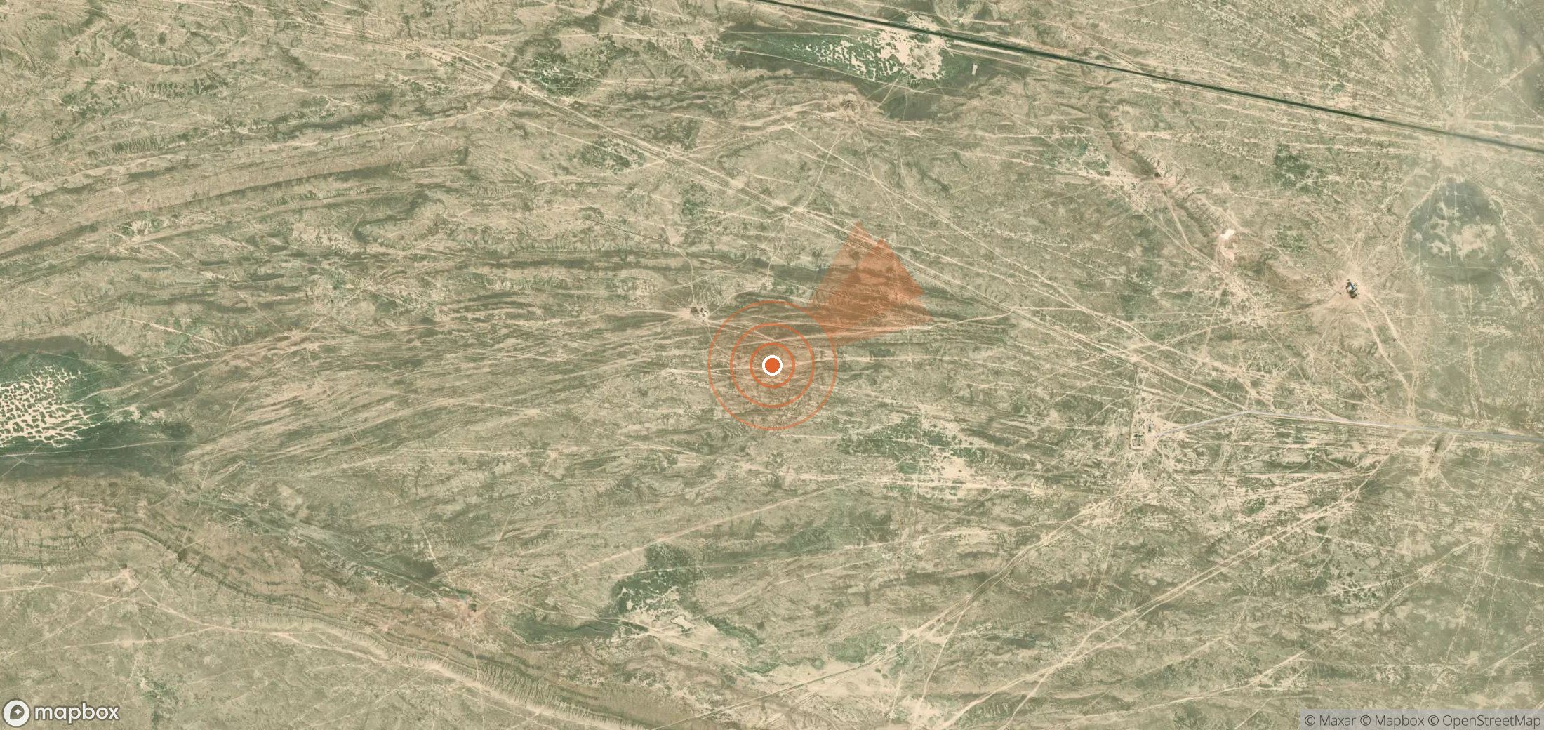 Satellite map of methane plume locations in Kazakhstan