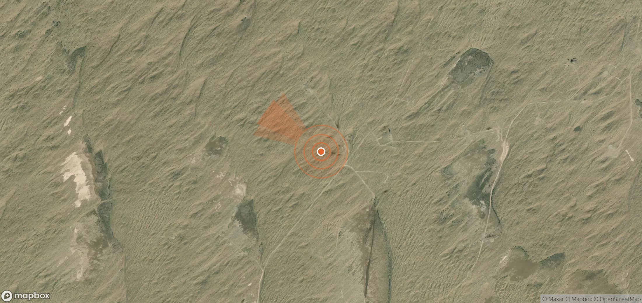 Satellite map of methane plume locations in Turkmenistan