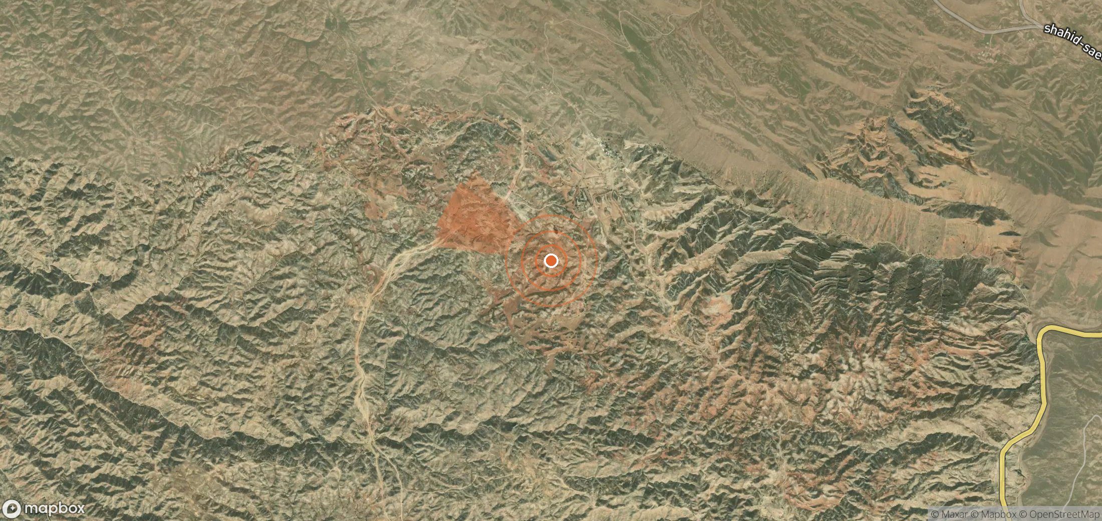 Mapa satelital de plumas de metano en Irán