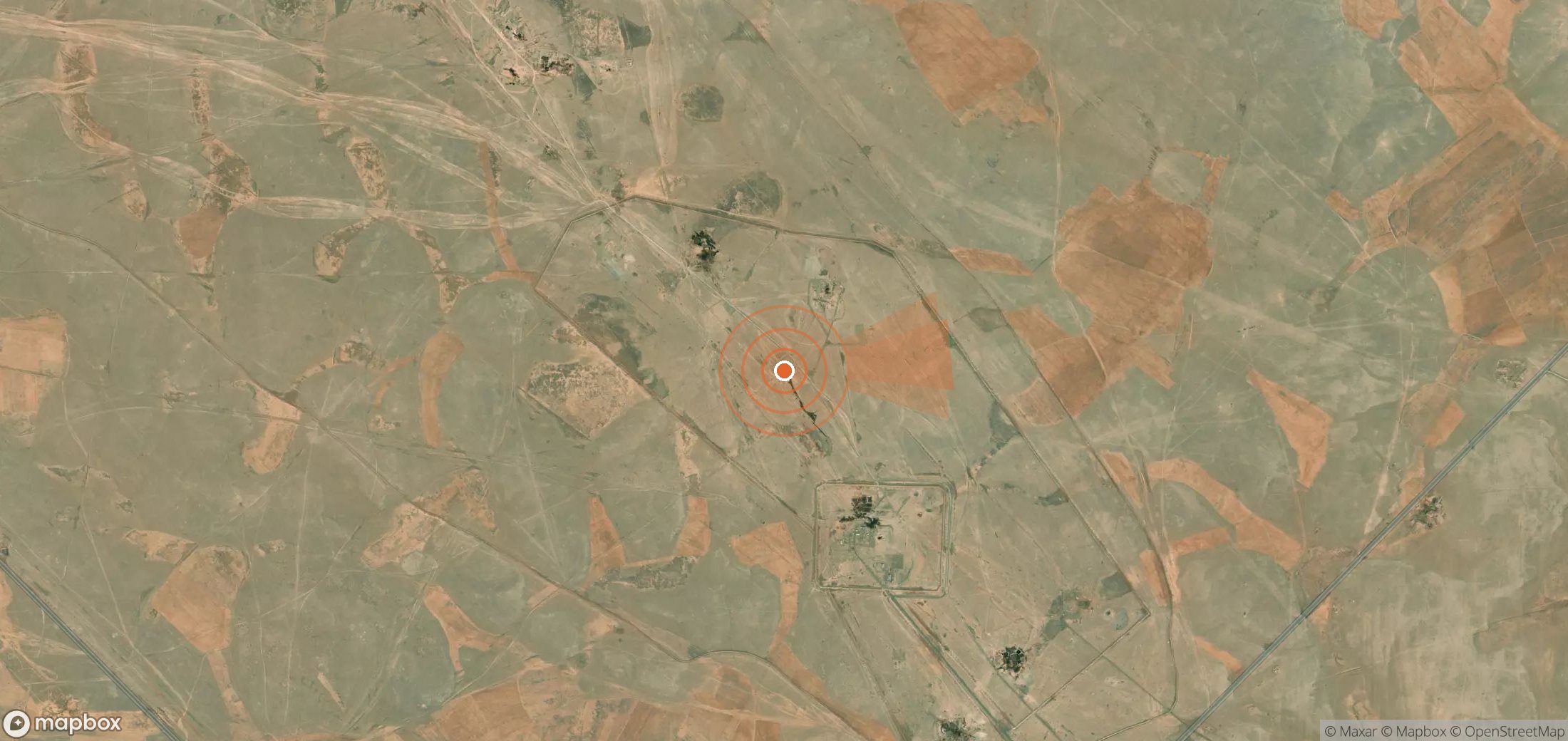 Mapa satelital de plumas de metano en Siria
