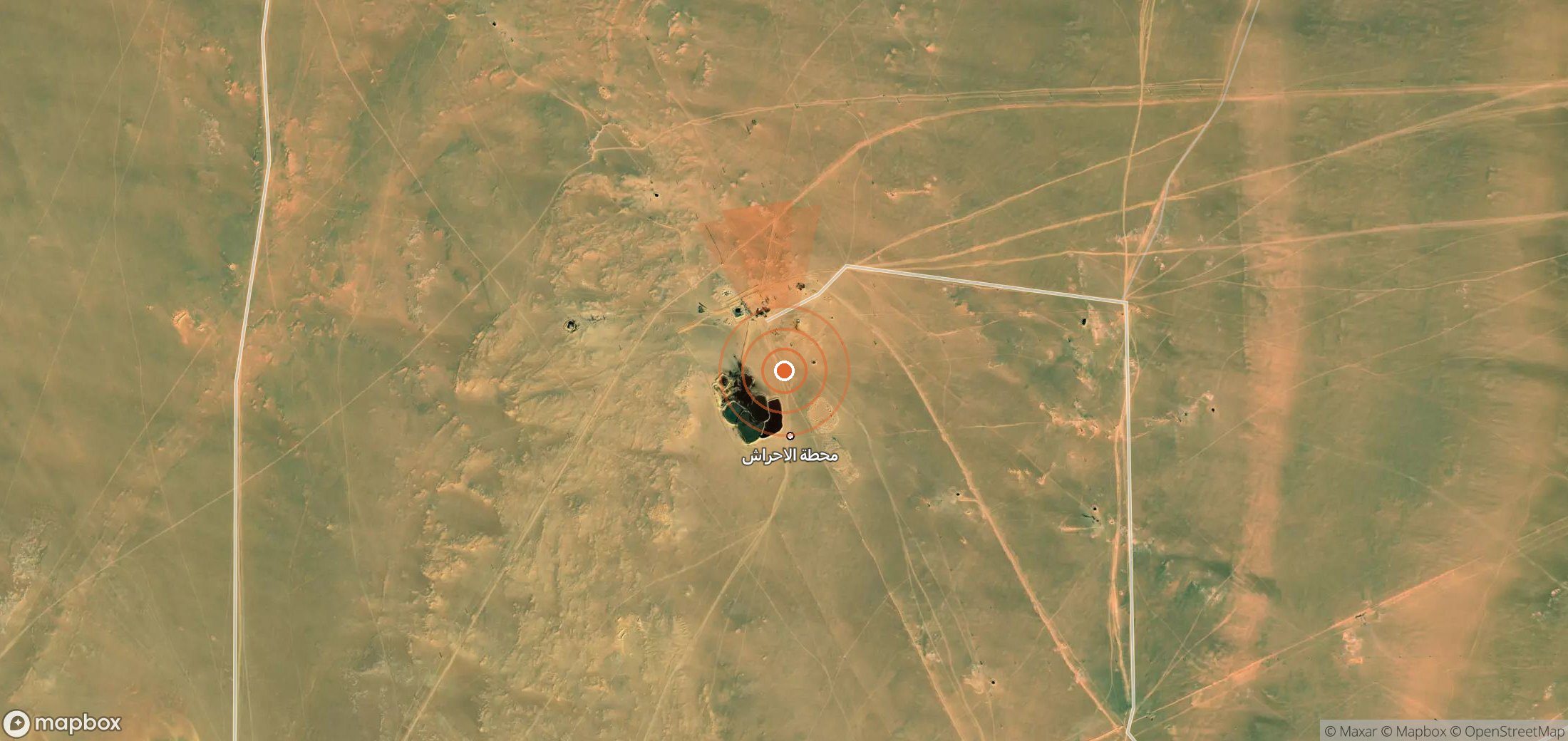 Mapa satelital de plumas de metano en Libia