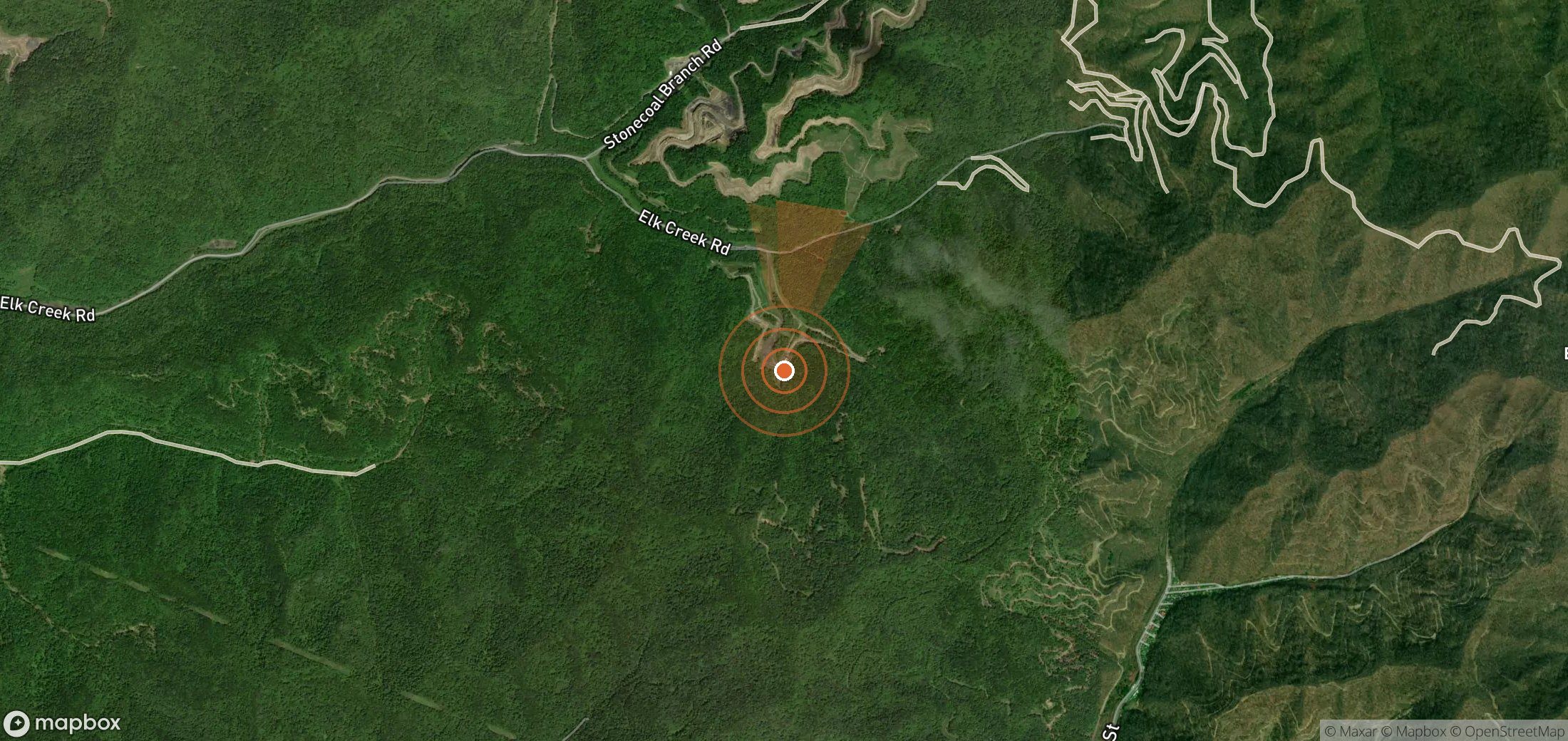 Satellite map of methane plume locations in United States