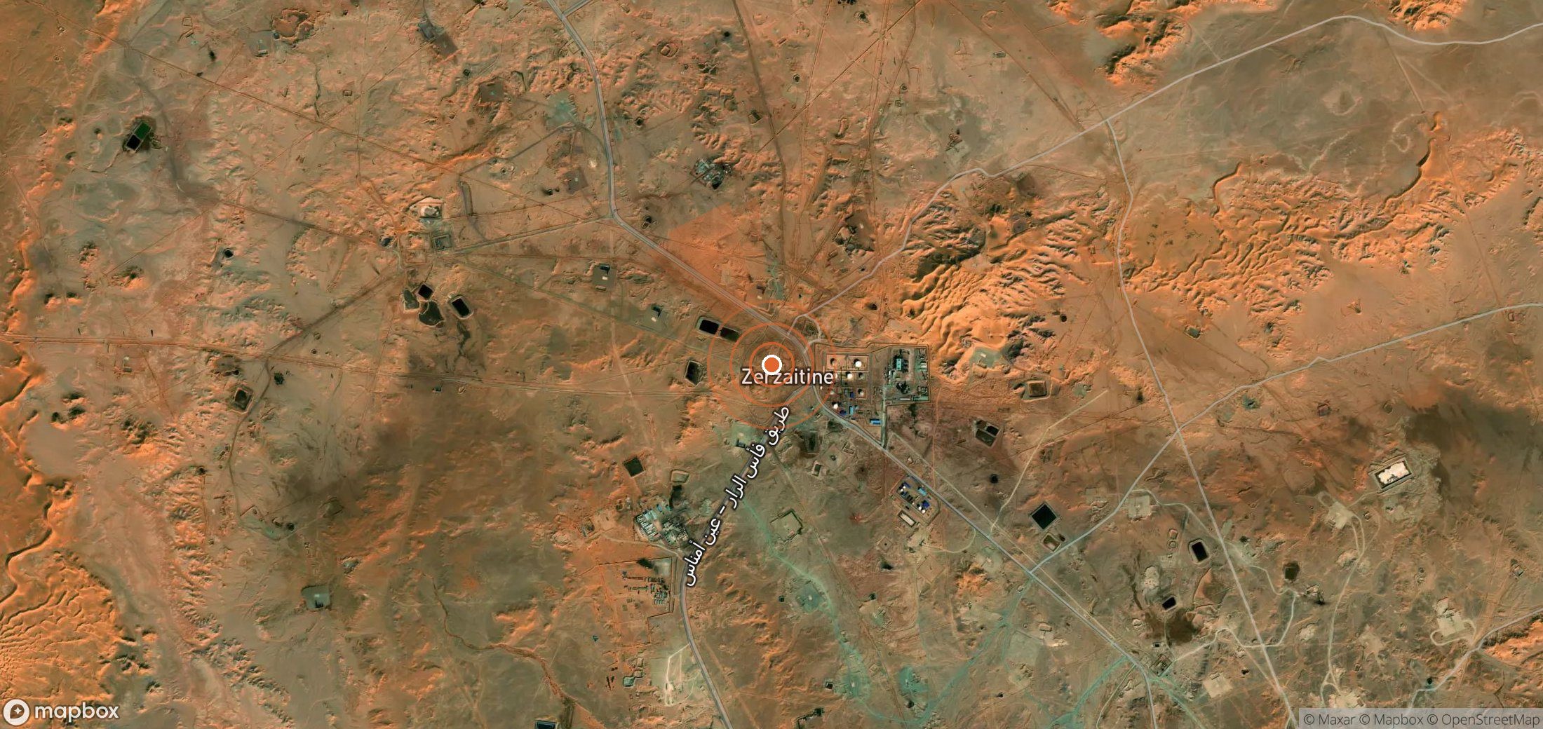 Satellite map of methane plume locations in Algeria