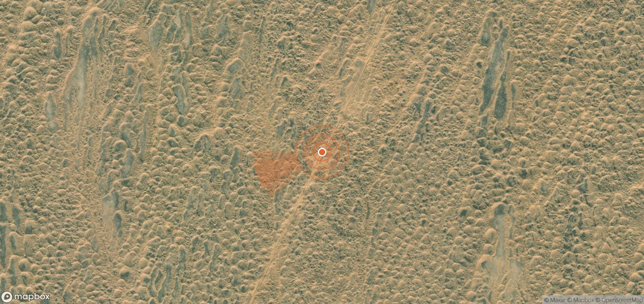 Satellite map of methane plume locations in Turkmenistan