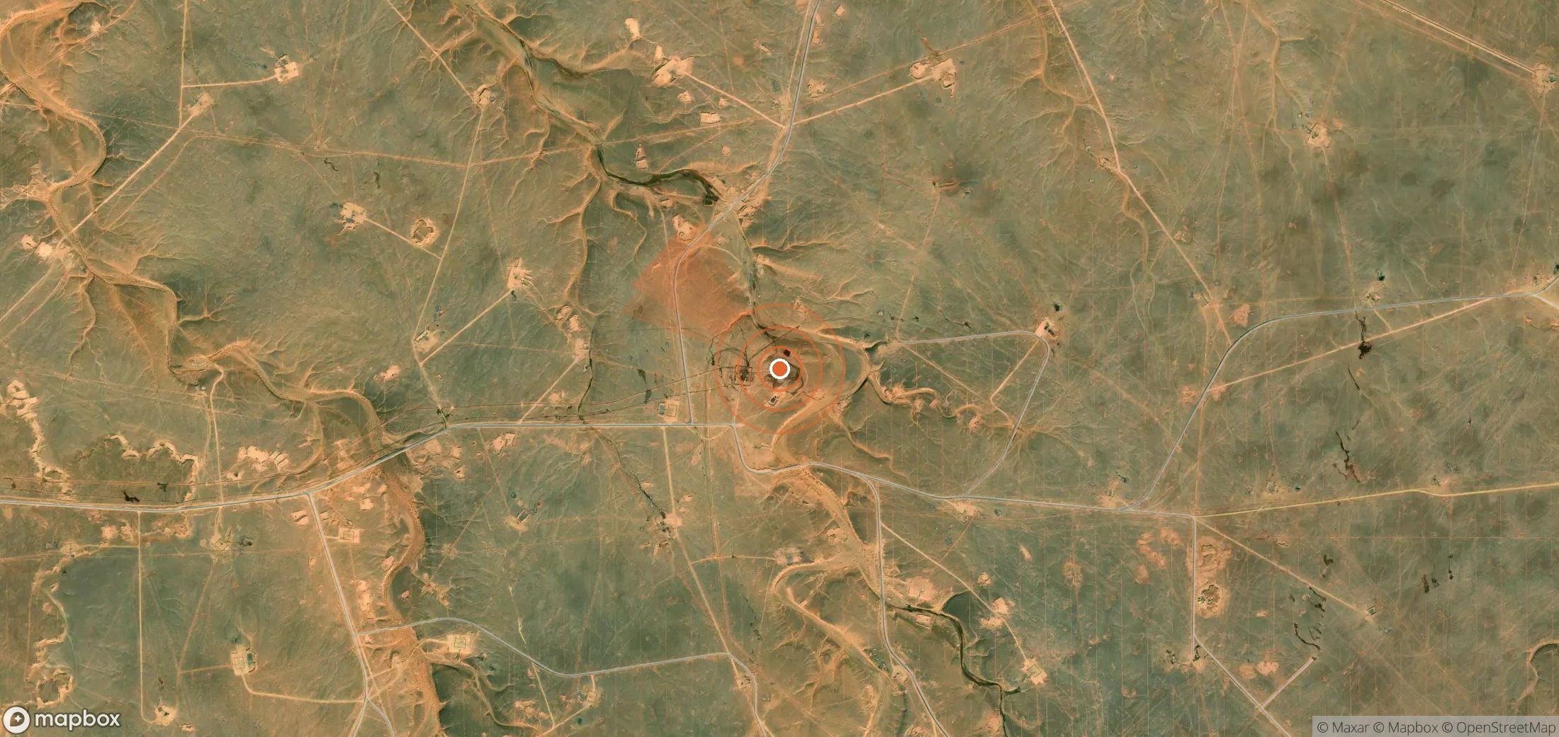 Satellite map of methane plume locations in Algeria