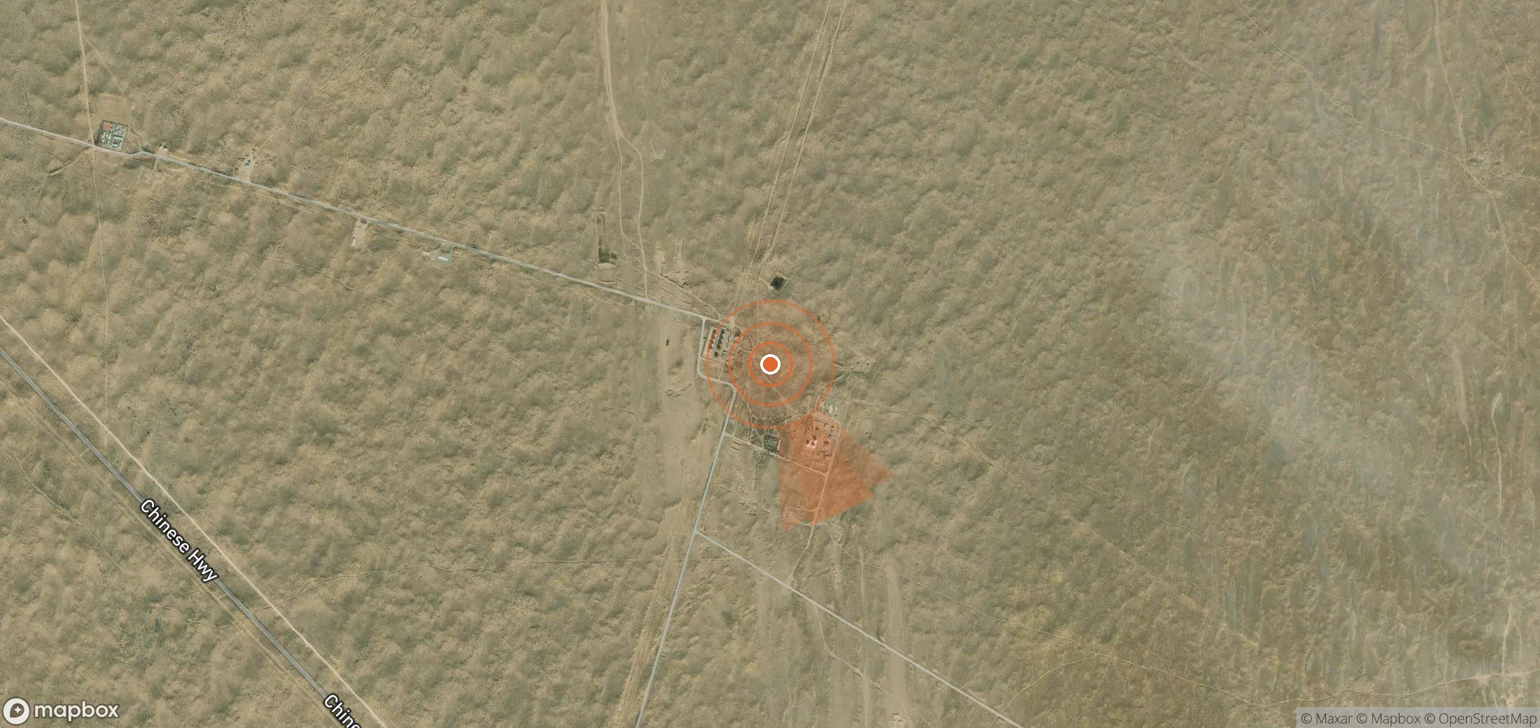Satellite map of methane plume locations in Turkmenistan