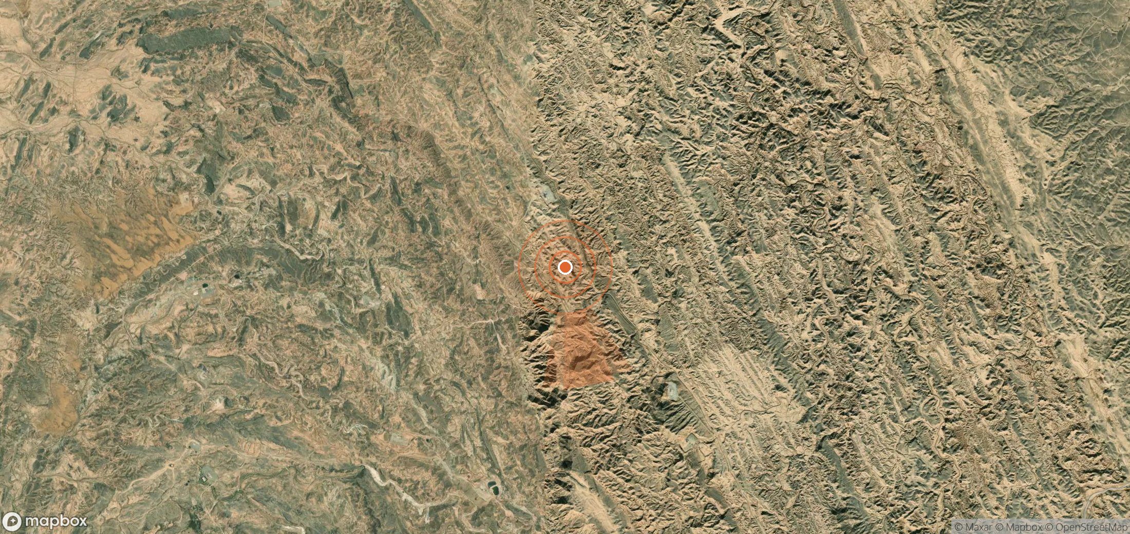 Satellite map of methane plume locations in Iran