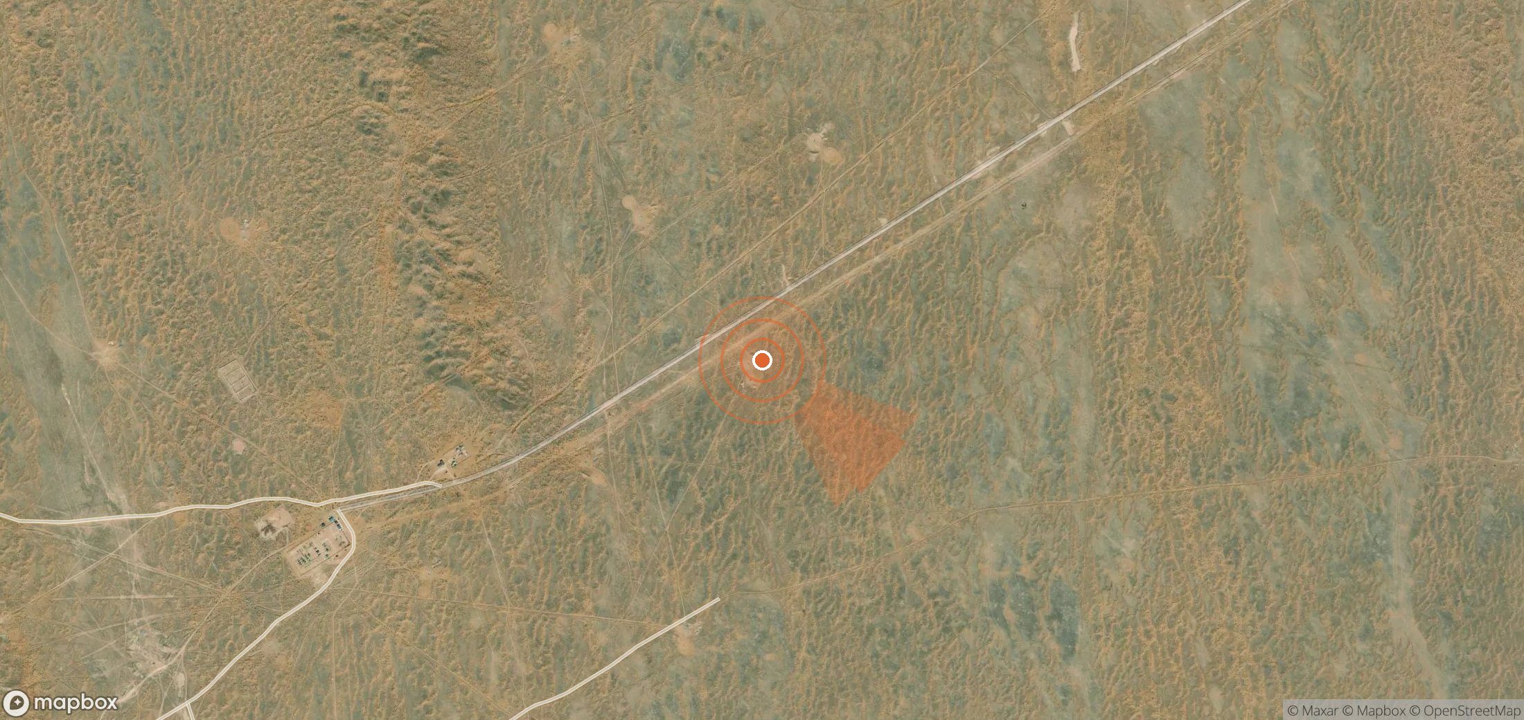 Satellite map of methane plume locations in Turkmenistan