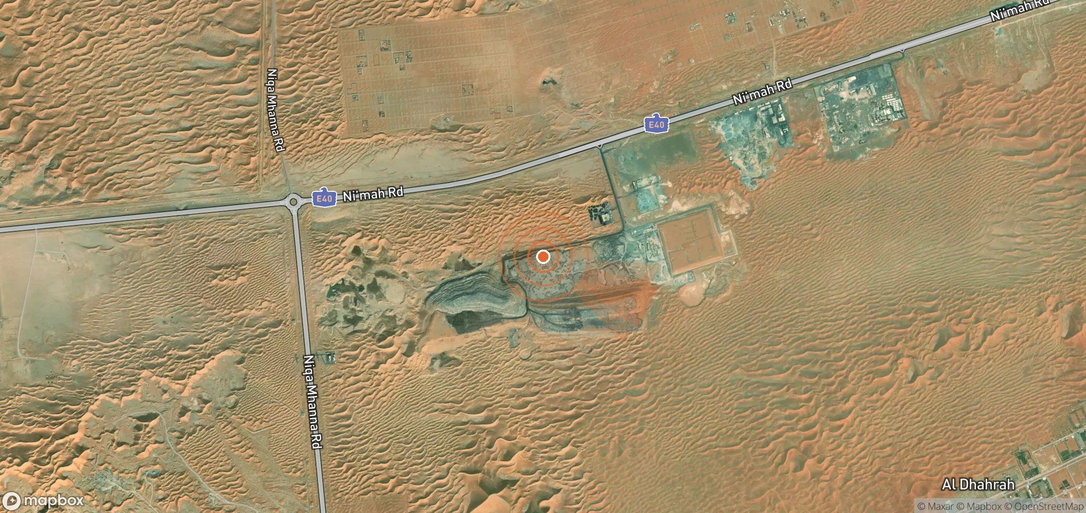 Satellite map of methane plume locations in United Arab Emirates
