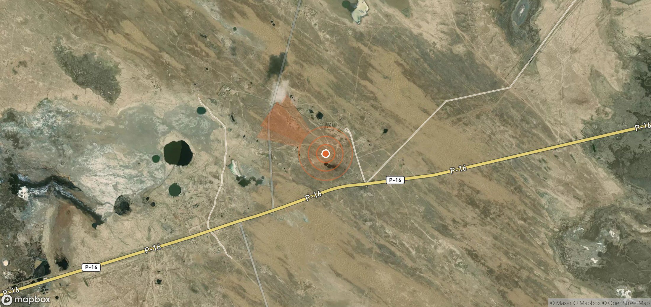 Satellite map of methane plume locations in Turkmenistan