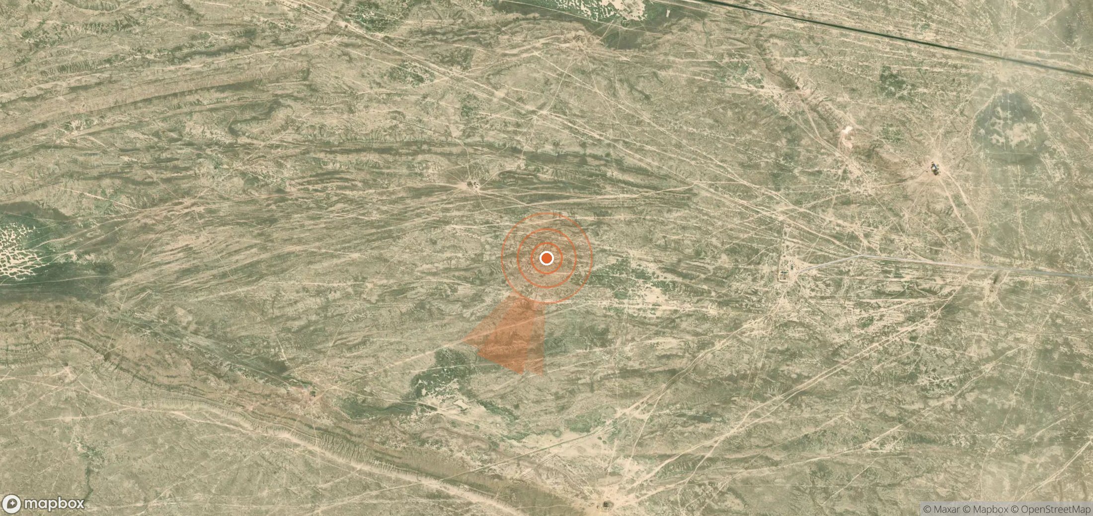 Satellite map of methane plume locations in Kazakhstan