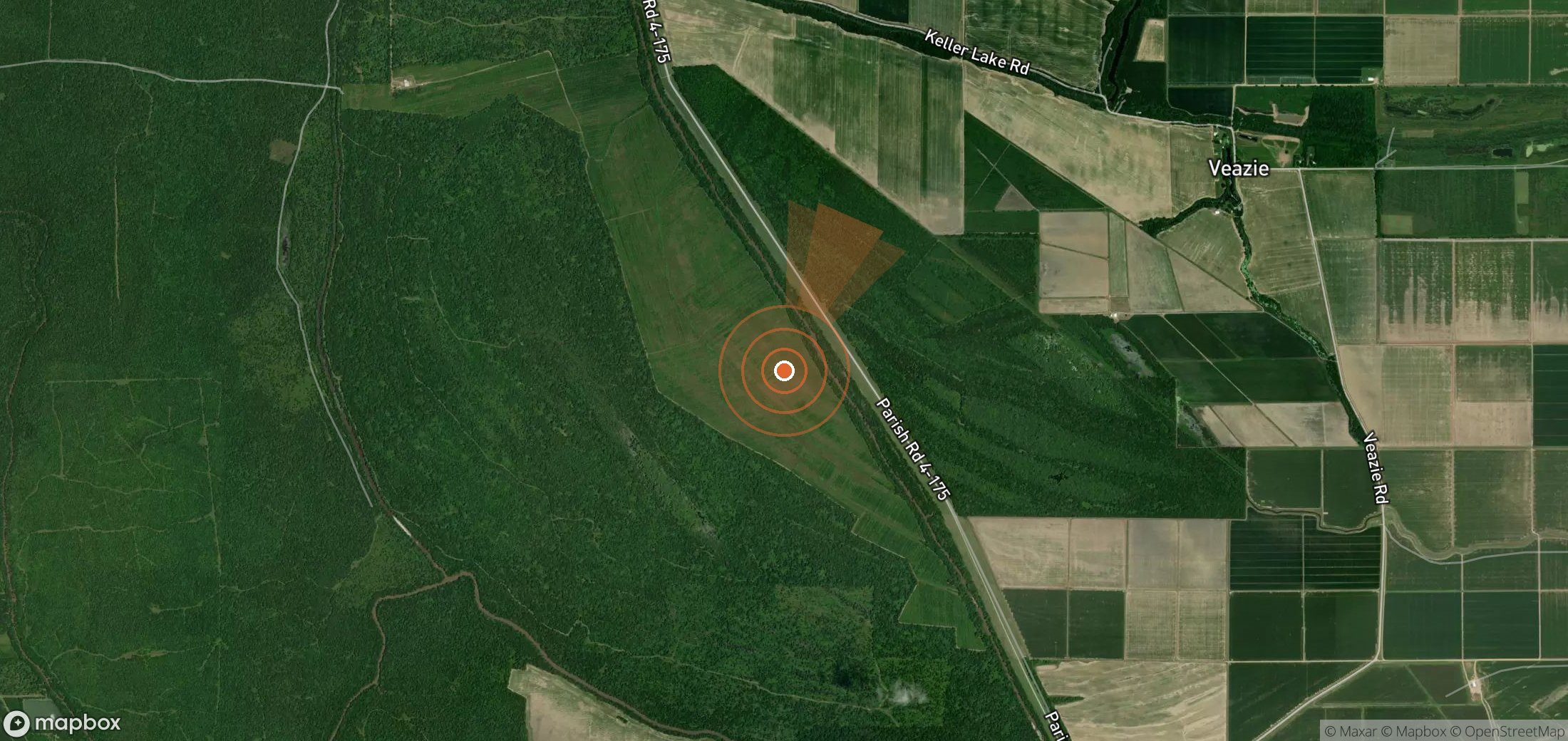 Satellite map of methane plume locations in United States