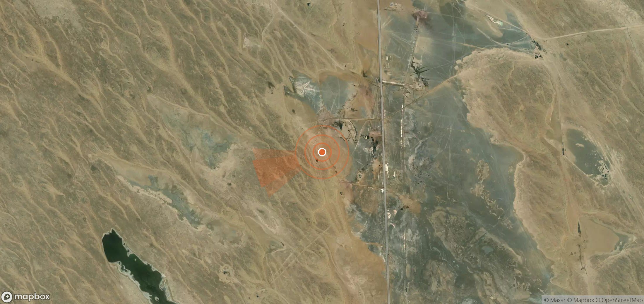 Satellite map of methane plume locations in Turkmenistan